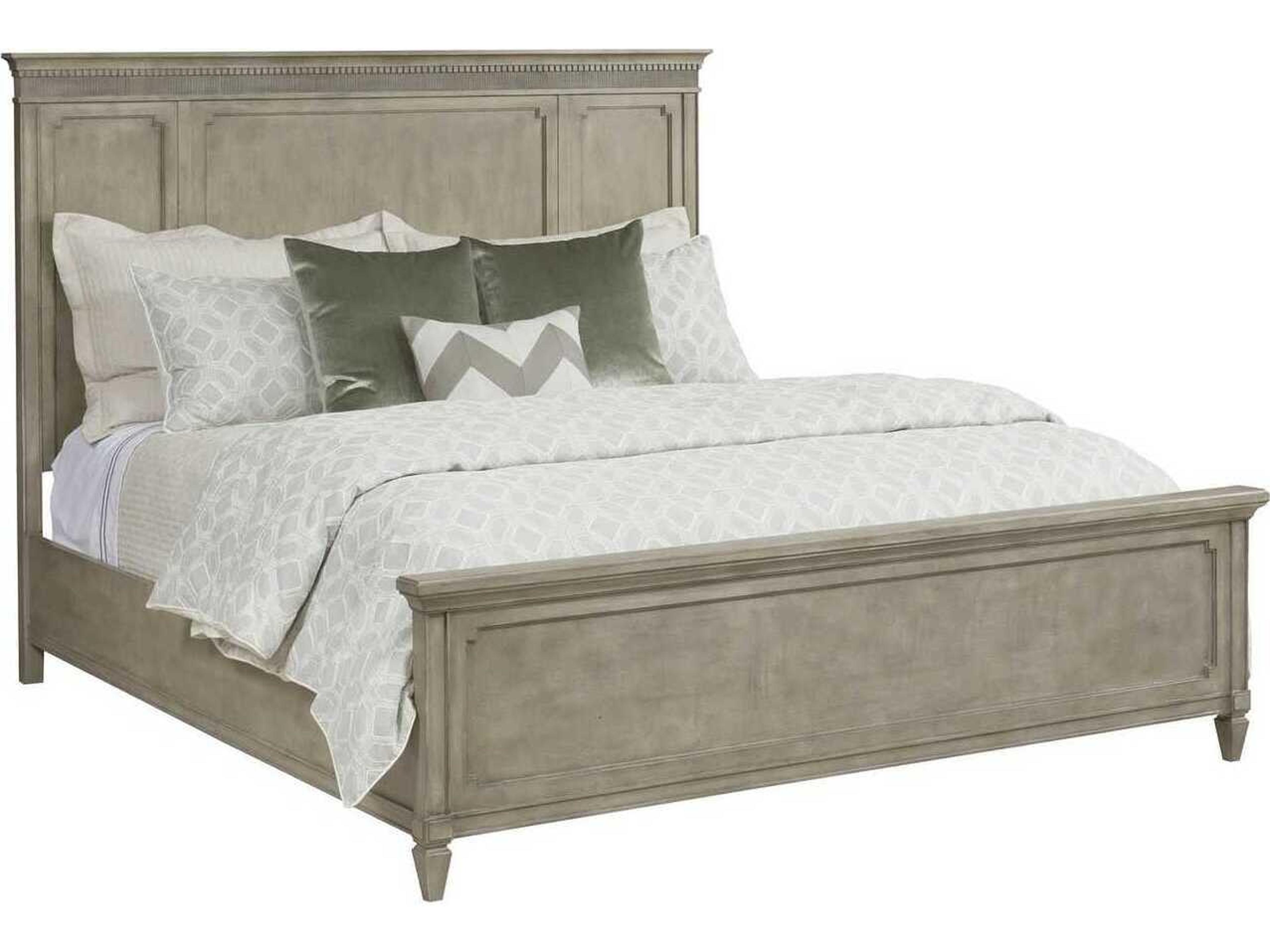 Savona Katrine Versaille Gray Elm Wood King Panel Bed