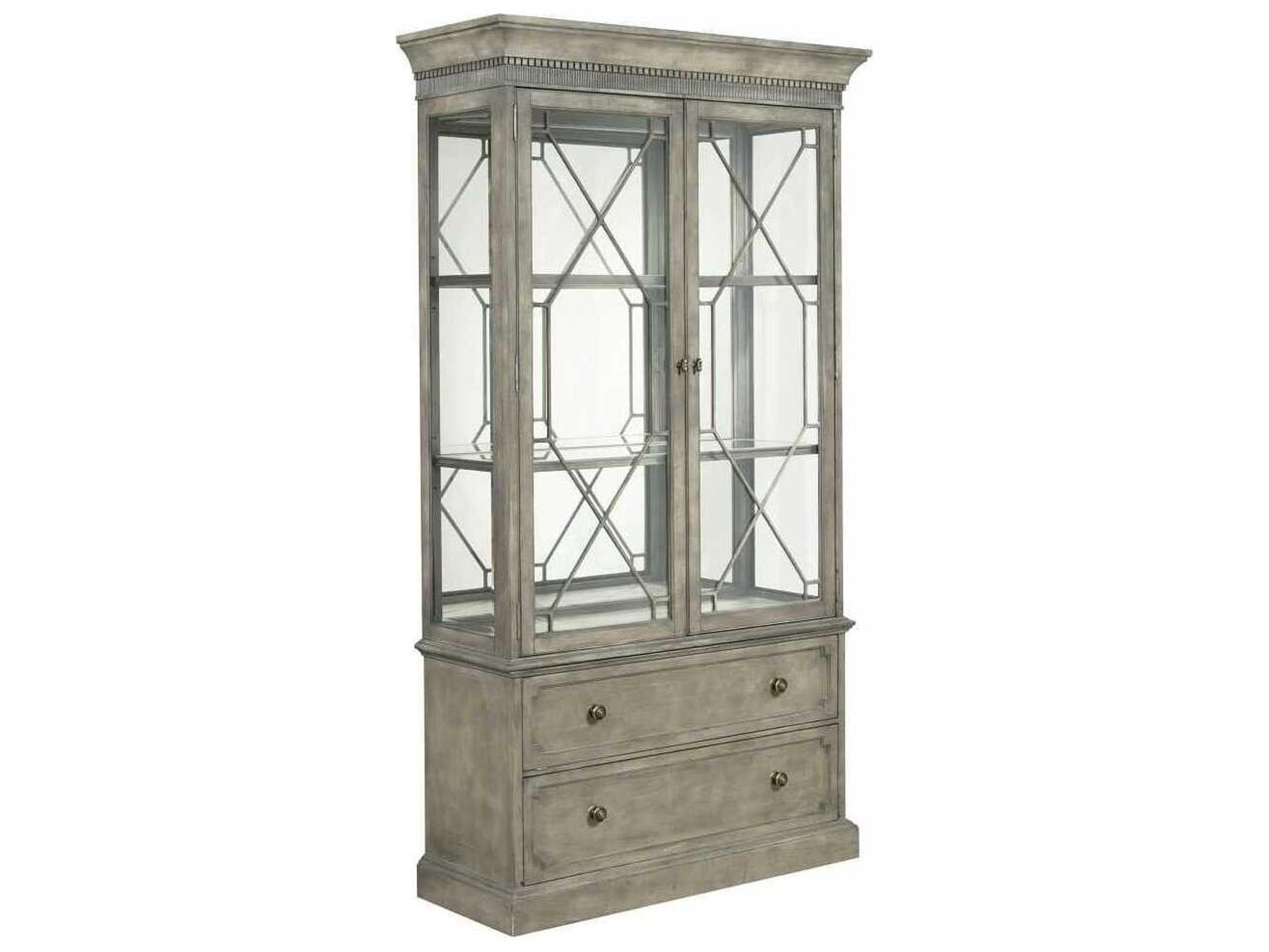 Savona Larsson Elm Wood Versaille Curio Display Cabinet