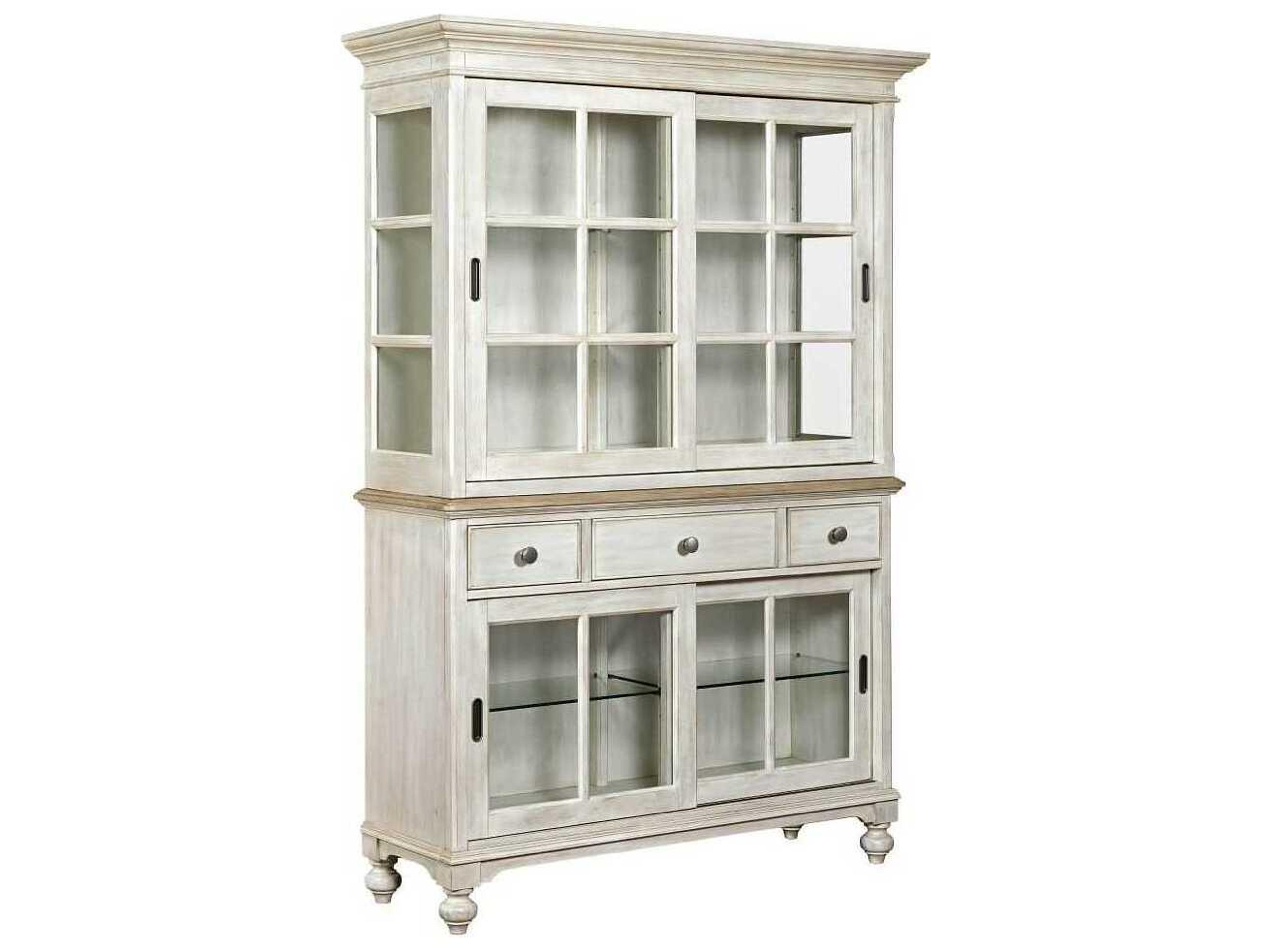 Litchfield Sullivan Hardwood Driftwood Sun Washed Curio Display Cabinet