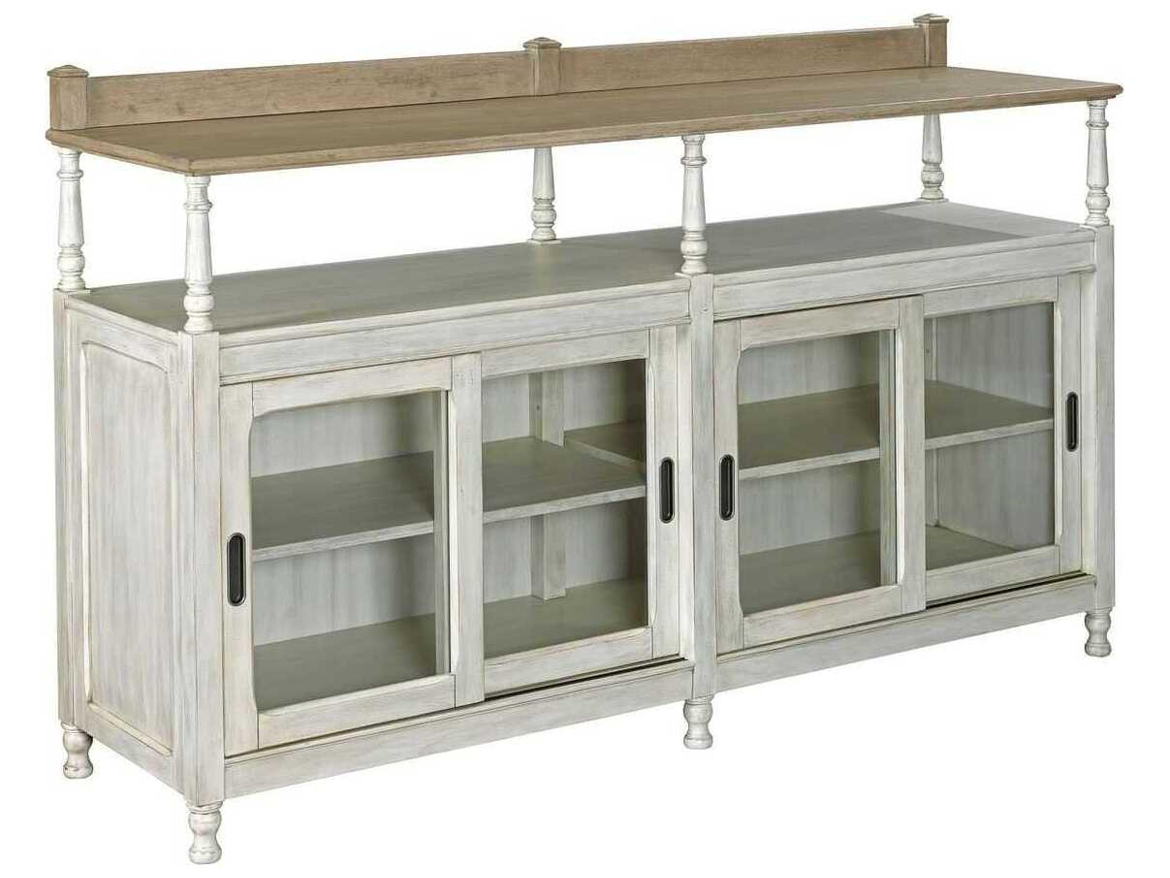 Litchfield Dorset 68" Hardwood Driftwood Sun Washed Credenza Sideboard