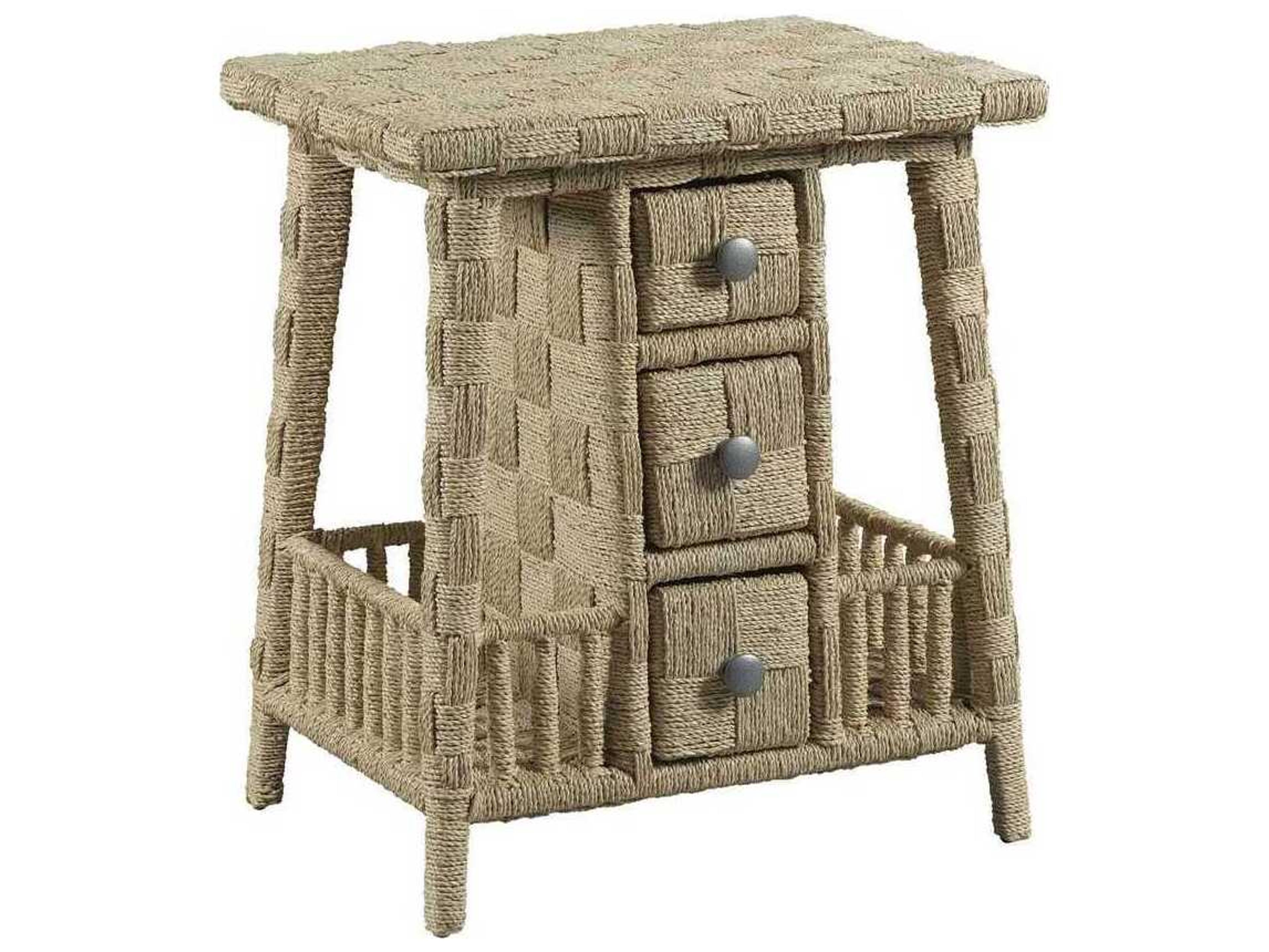 Litchfield Carolina Rectangular Wicker Tinted Natural End Table