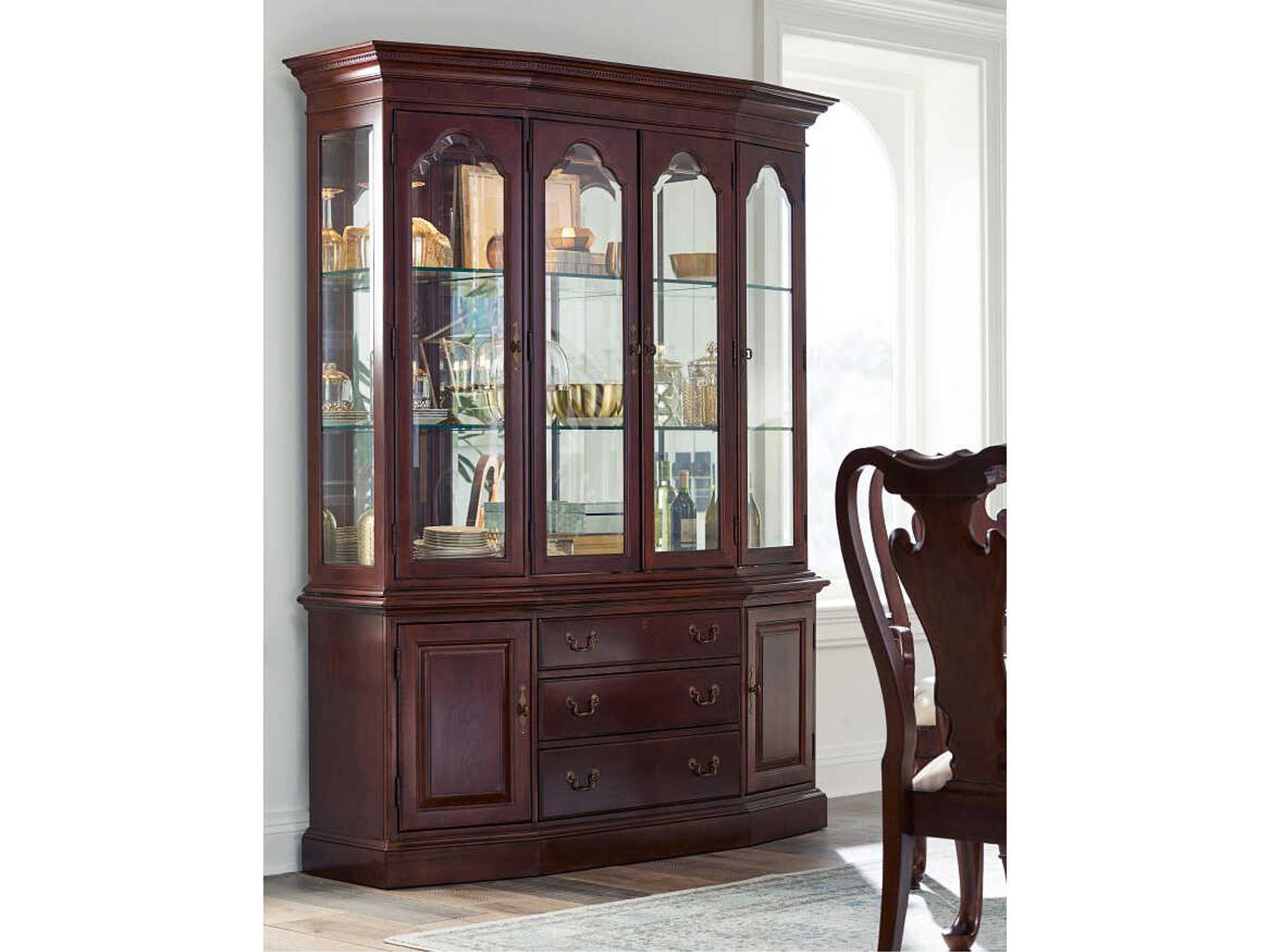 American Drew Cherry Grove Wood Classic Antique Display Cabinet