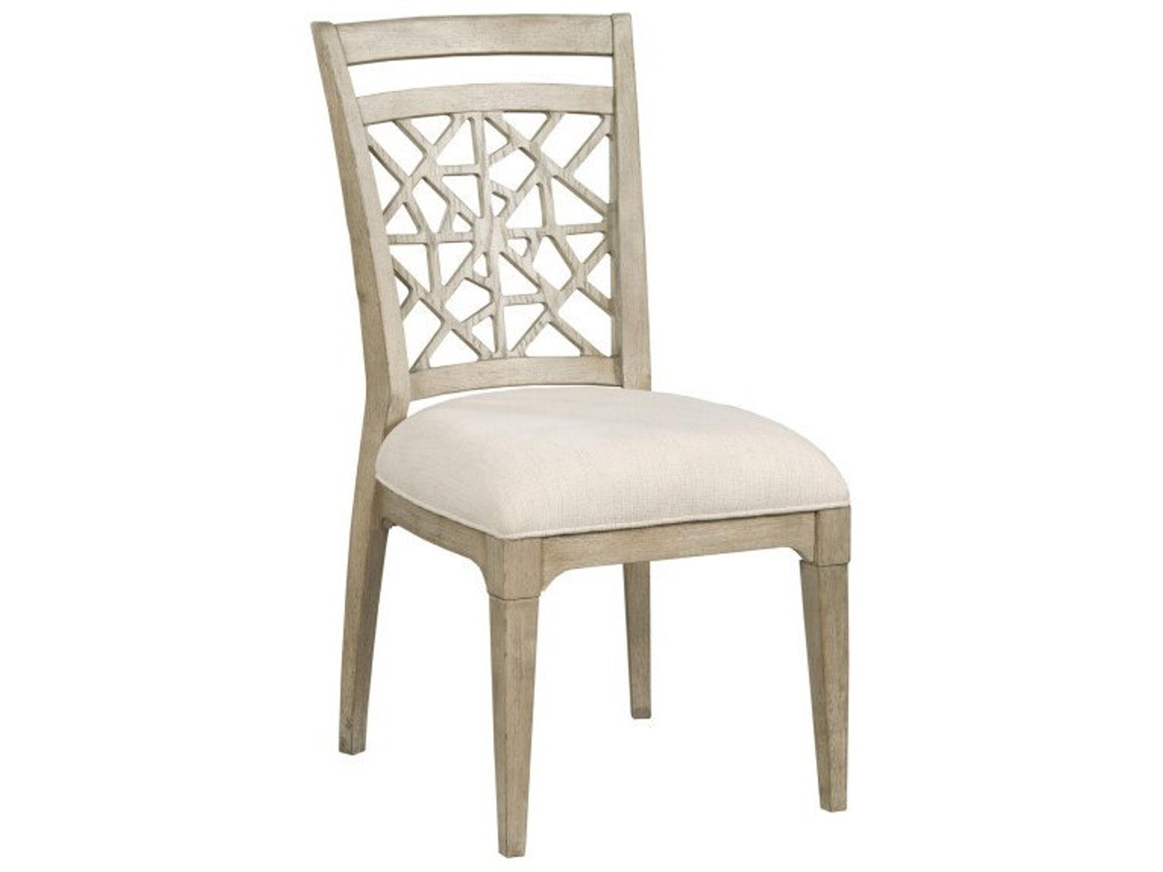 Vista Oak Wood Beige Upholstered Armless Dining Chair