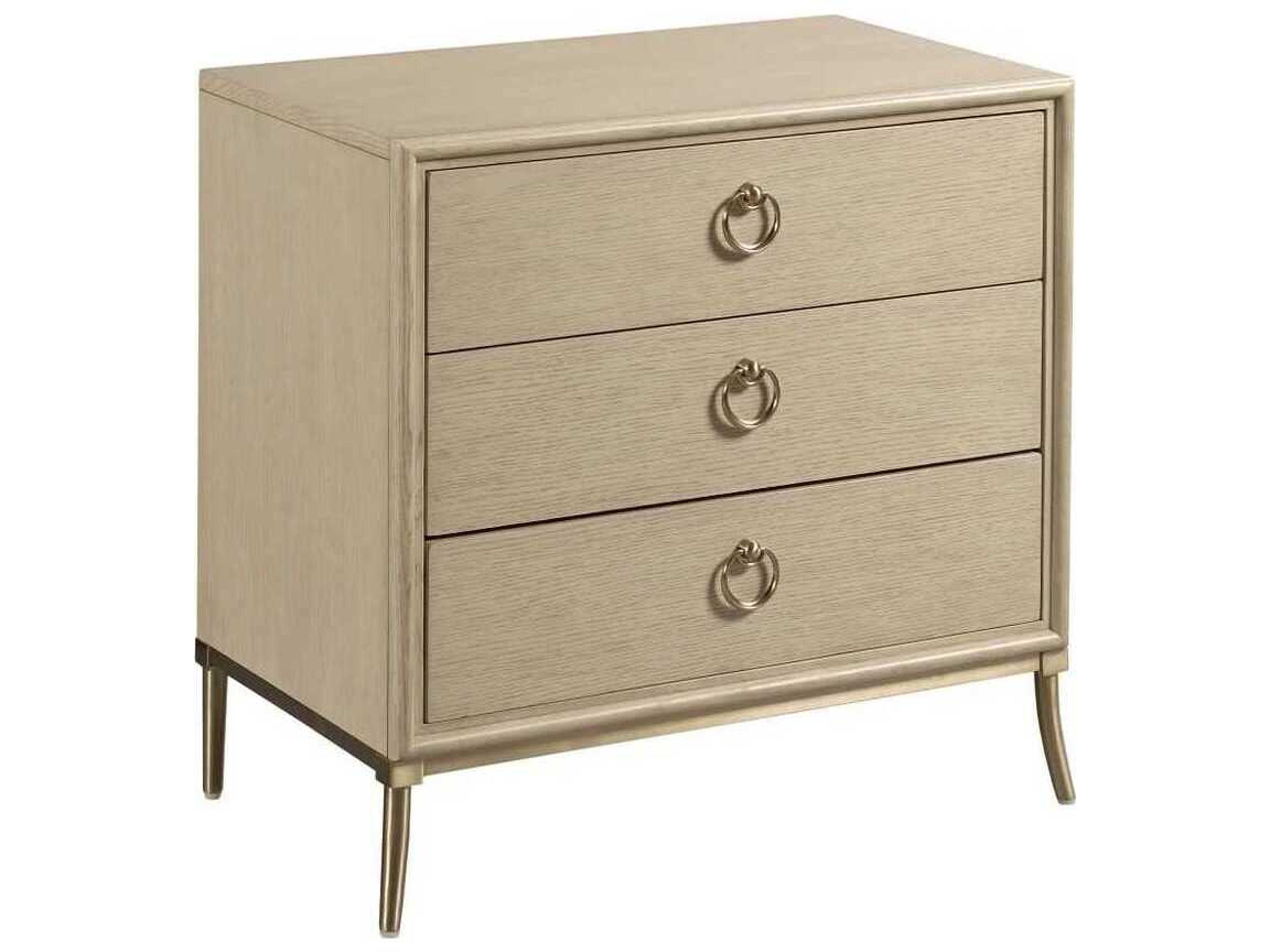 Lenox Seneca 3-Drawers Brown Hardwood Nightstand