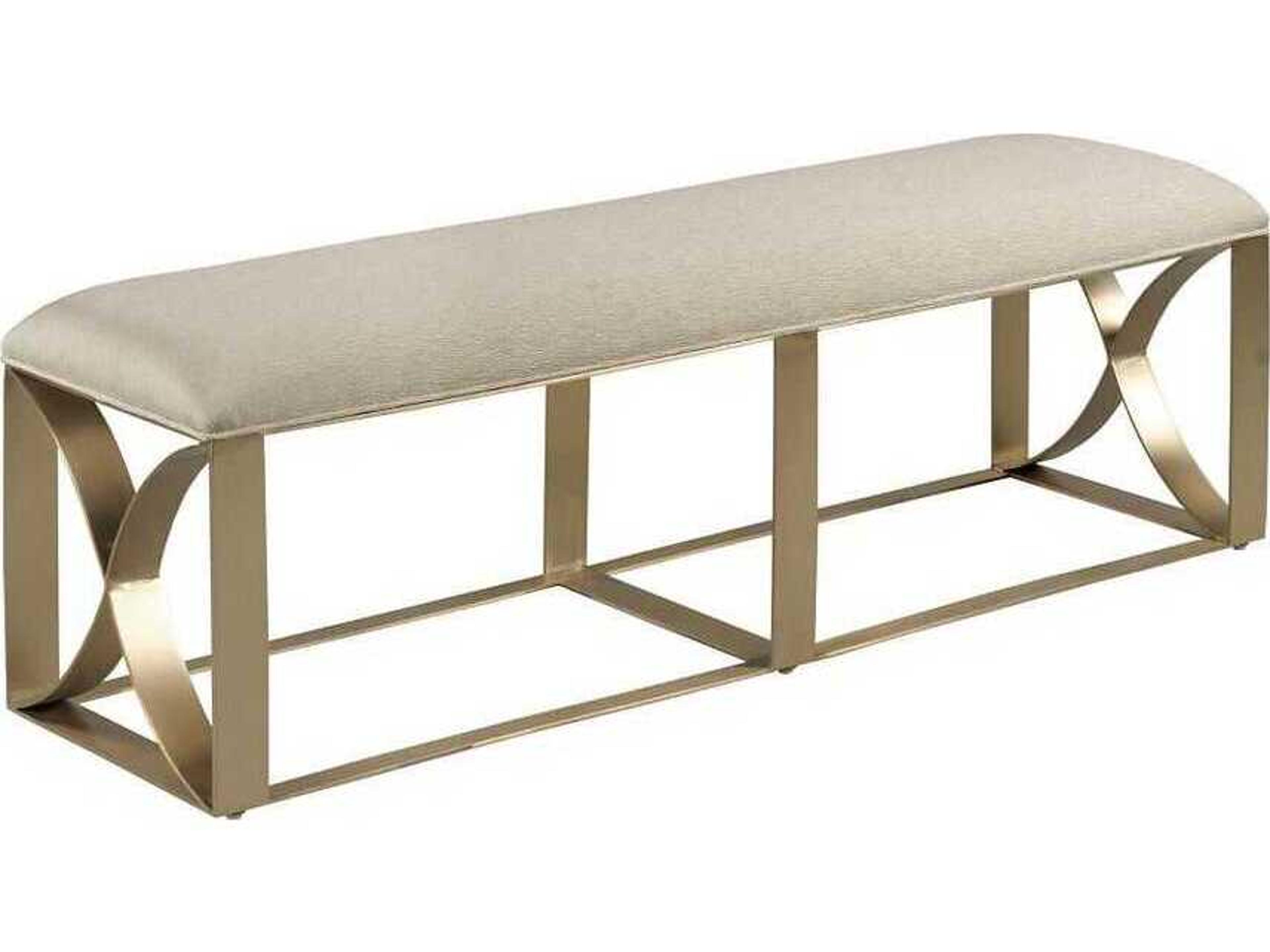 Lenox Alabaster Gold Upholstered Accent Bench