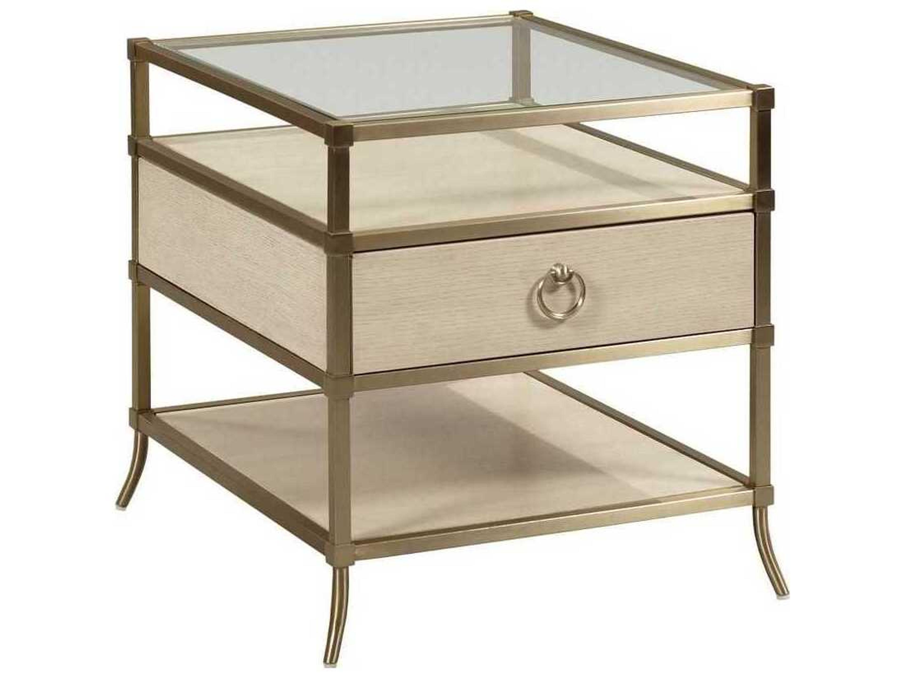 Lenox Capri Rectangular Glass Alabaster End Table