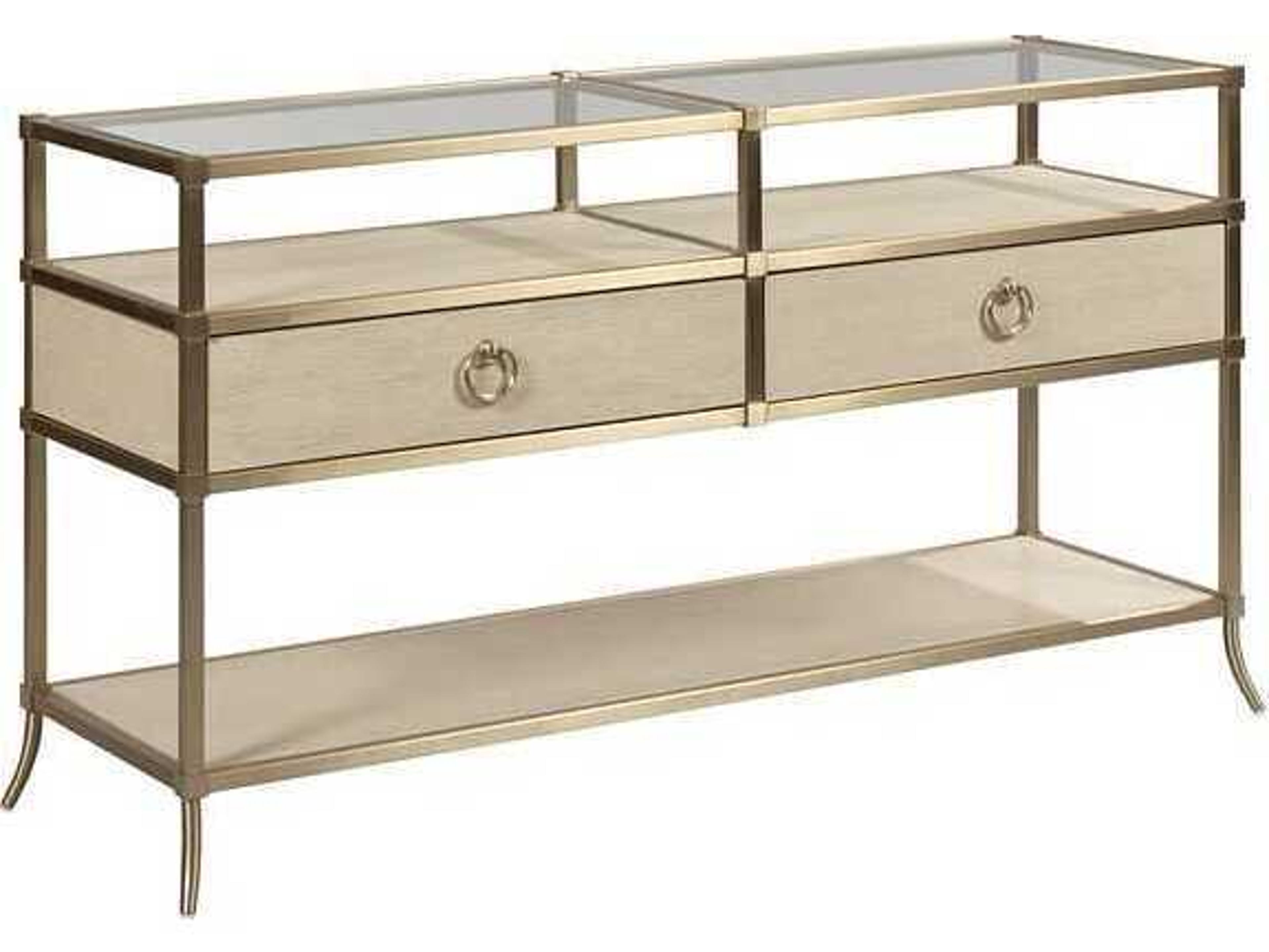 Lenox Capri Rectangular Glass Alabaster Console Table