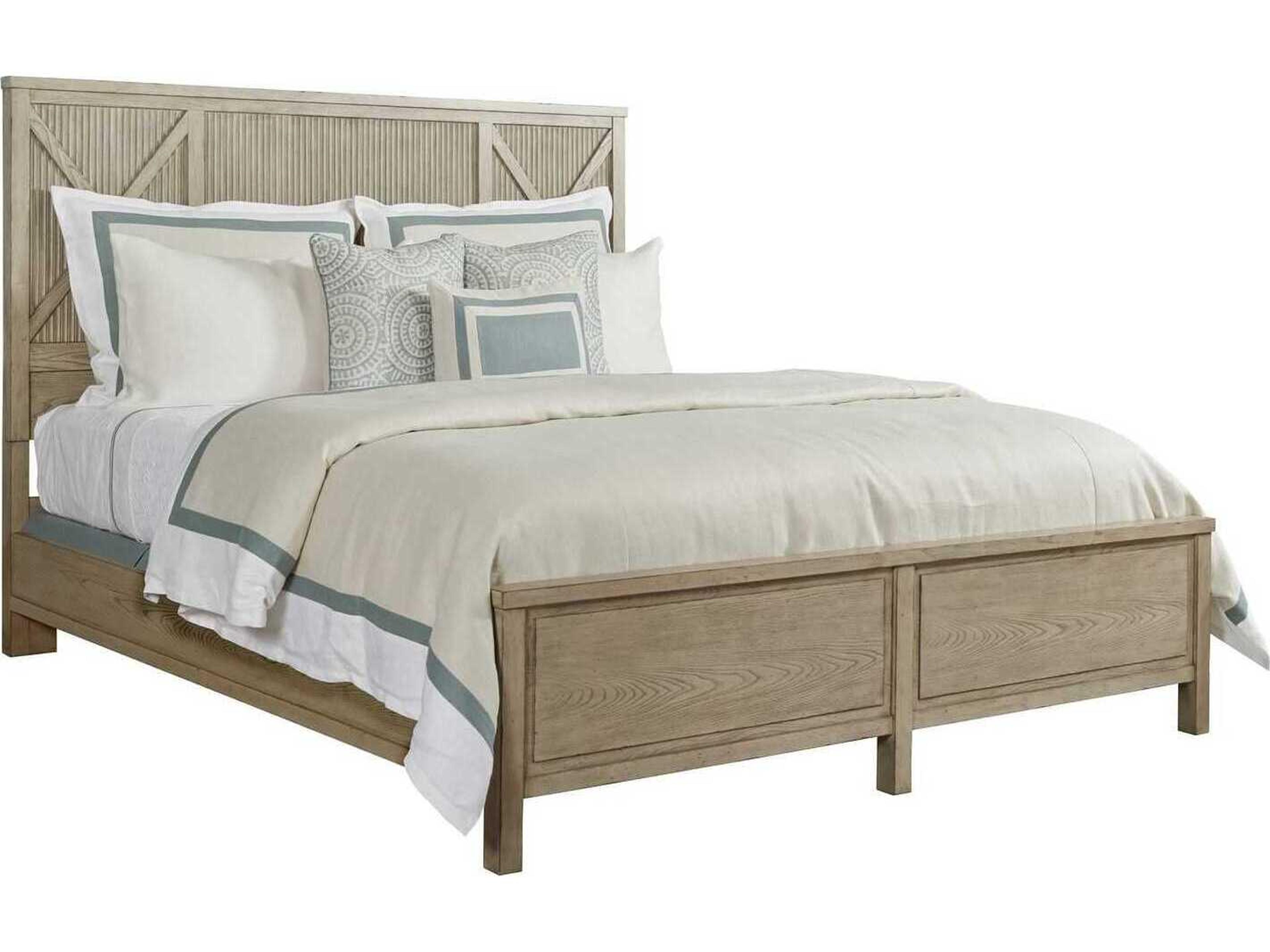 West Fork Canton Aged Taupe Brown Elm Wood Queen Panel Bed