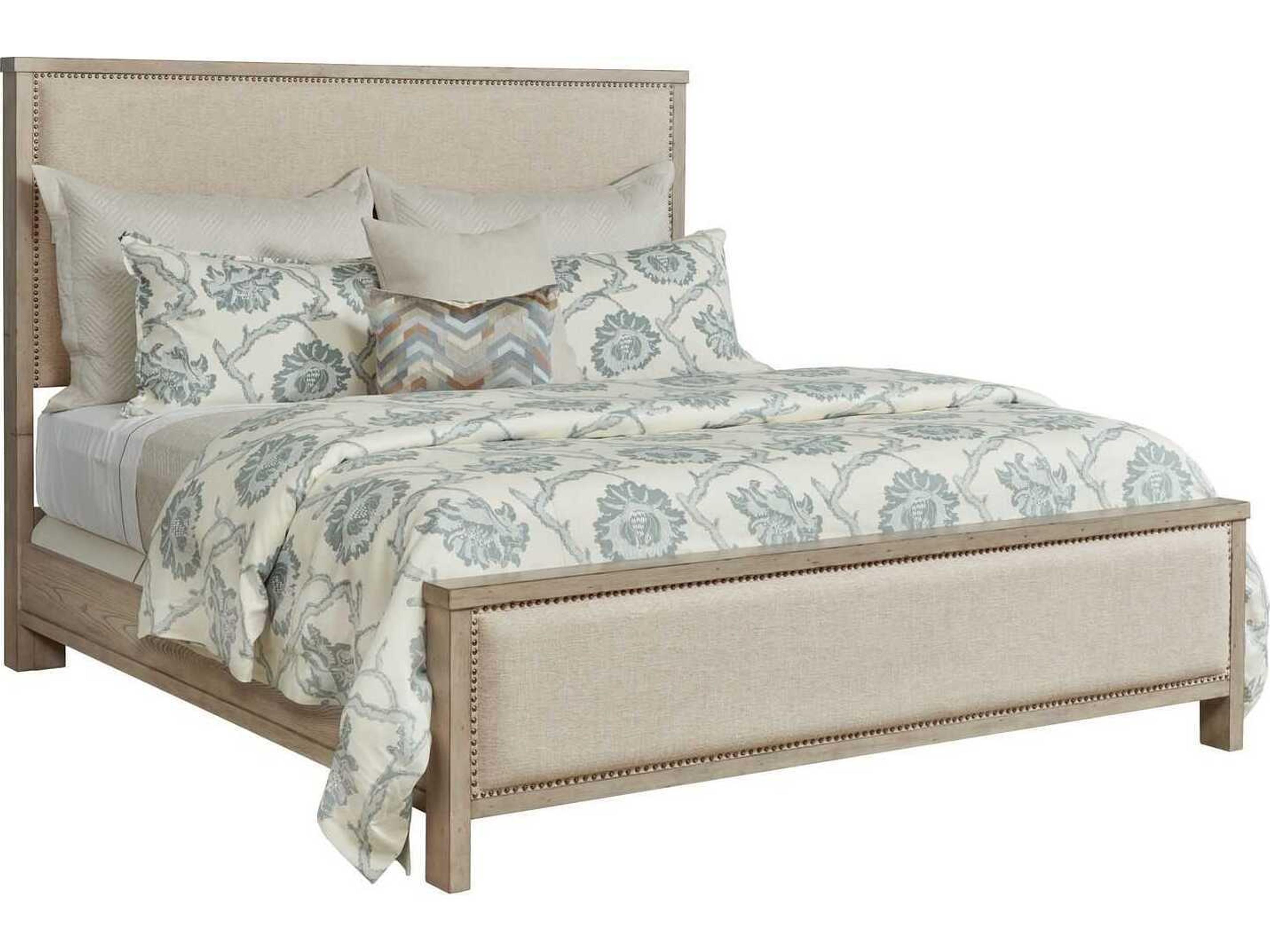 West Fork Jacksonville Aged Taupe Brown Elm Wood Upholstered California King Panel Bed