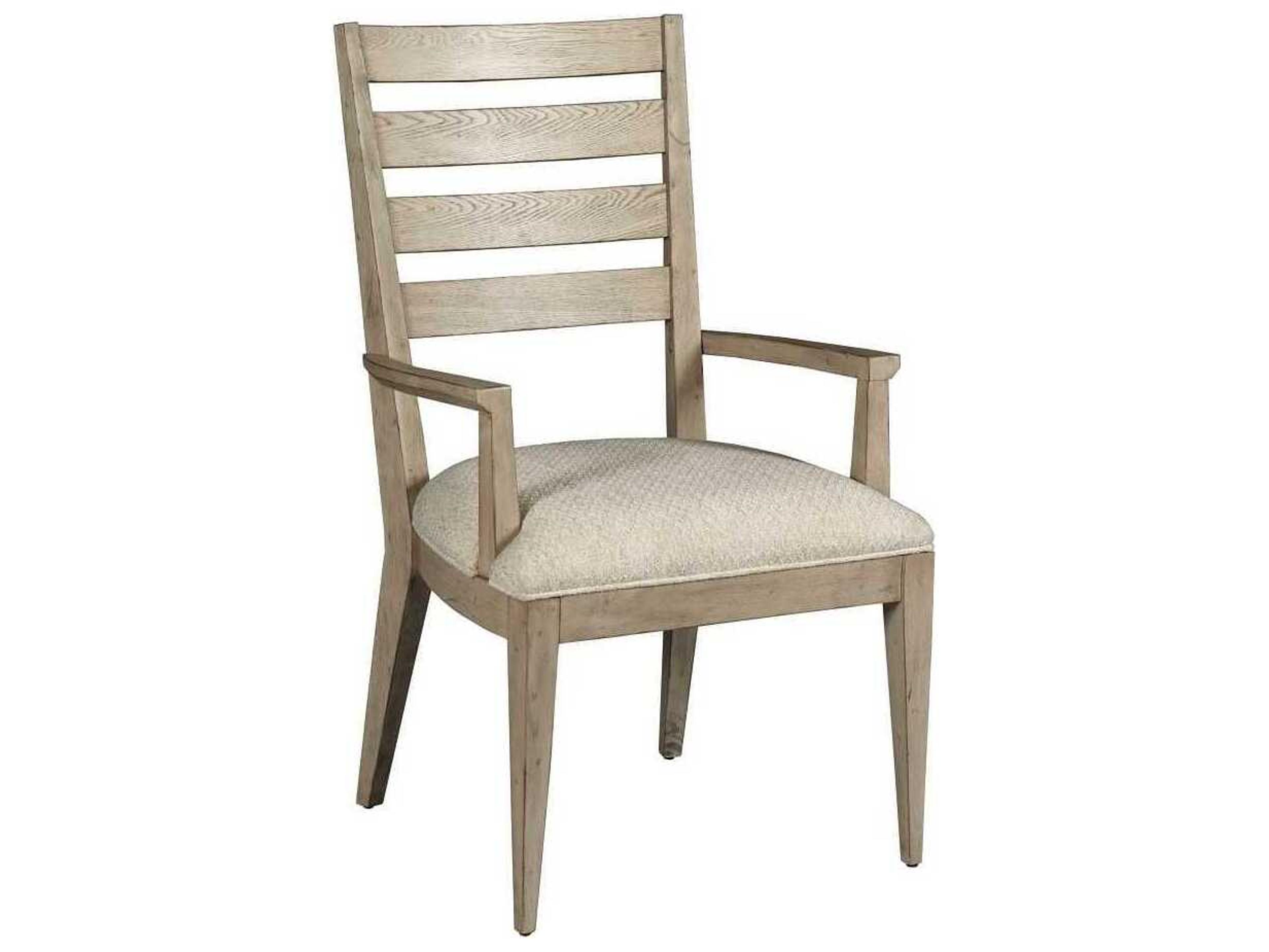 West Fork Brinkley Elm Wood Brown Upholstered Arm Dining Chair