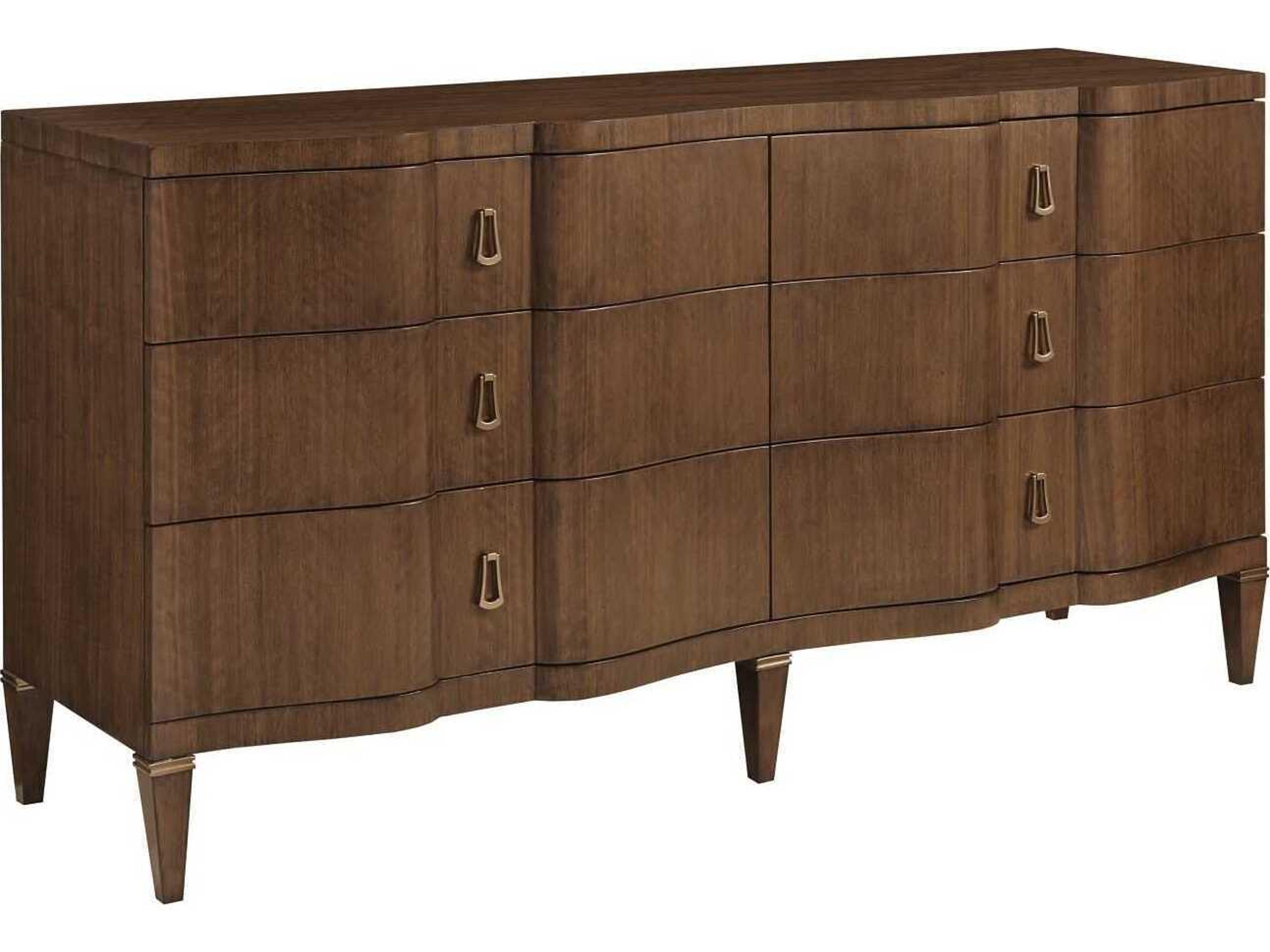 Vantage Littleton 6-Drawers Brown Hardwood Double Dresser