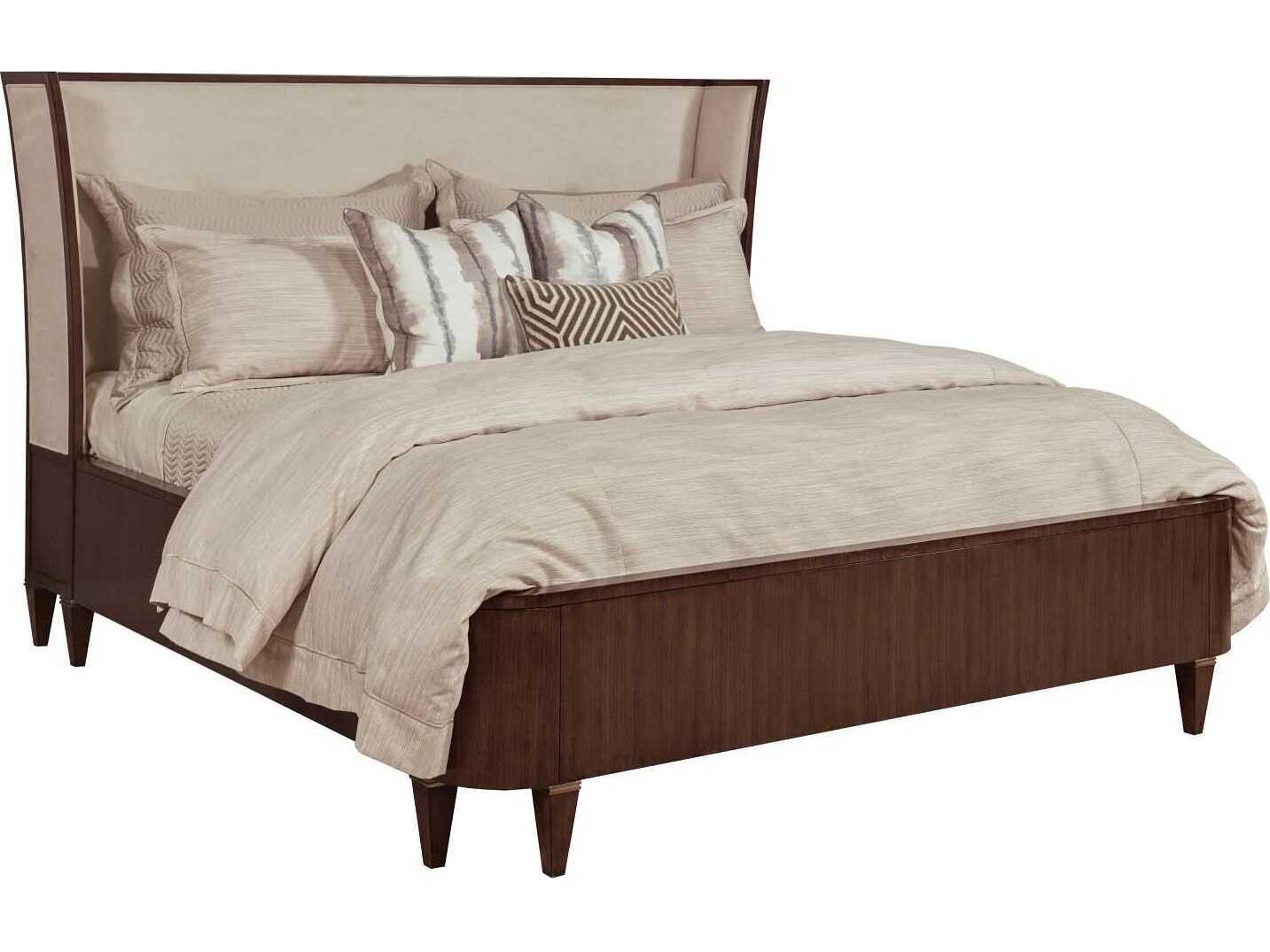 Vantage Morris Amaretto Brown Hardwood Upholstered King Platform Bed
