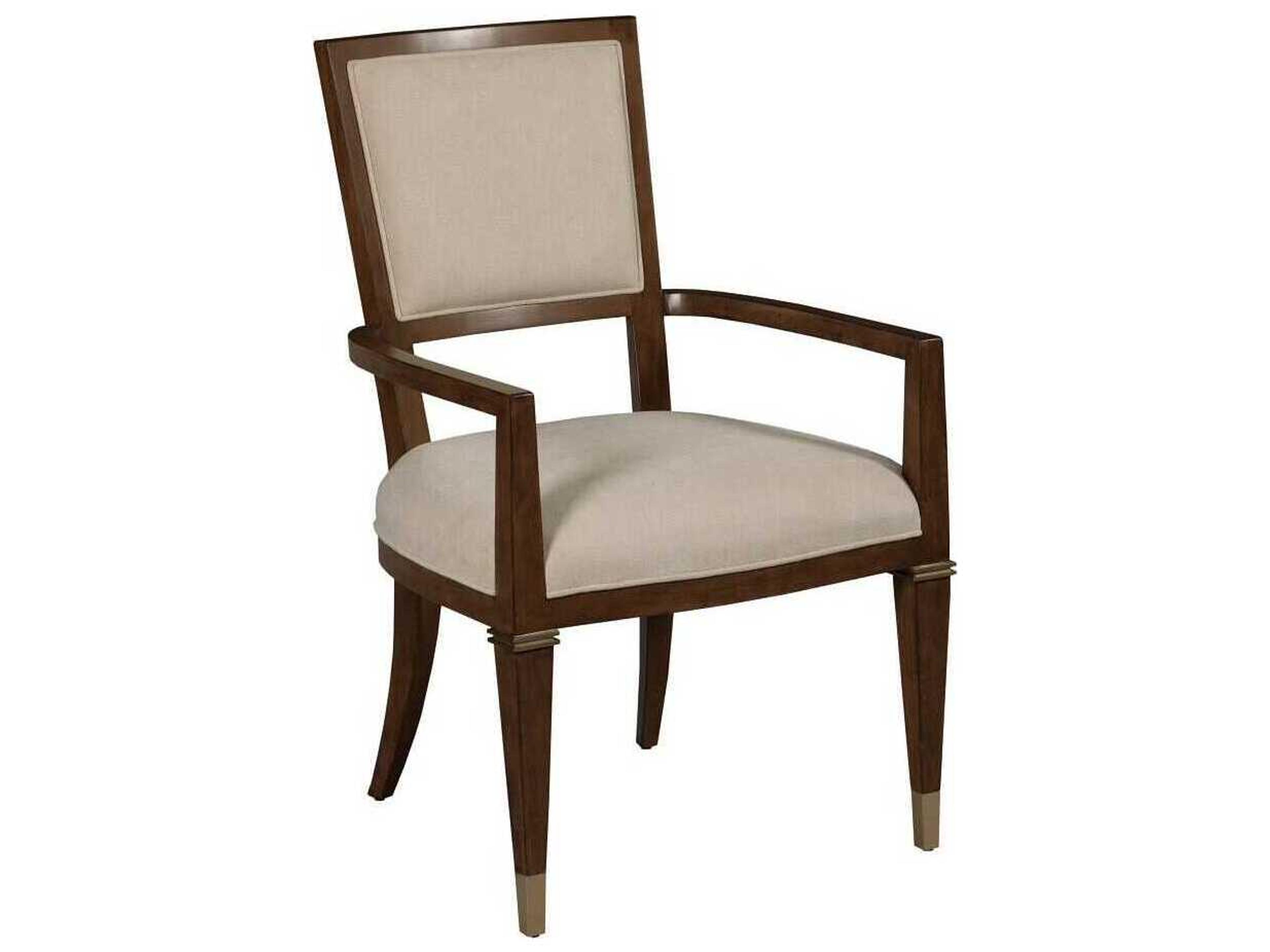 Vantage Bartlett Hardwood Brown Upholstered Arm Dining Chair