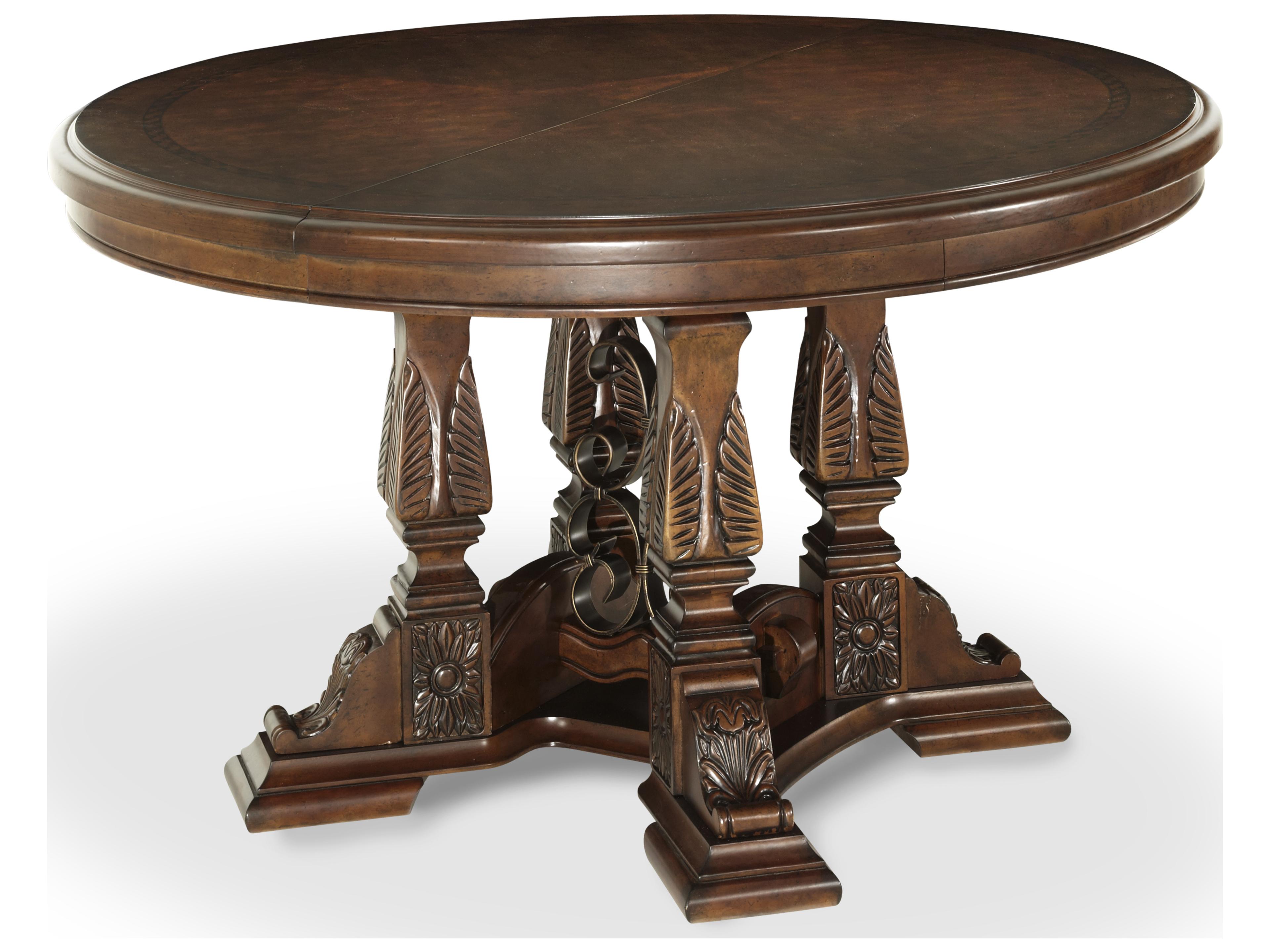 Gilded Extendable Round Wood Dining Table