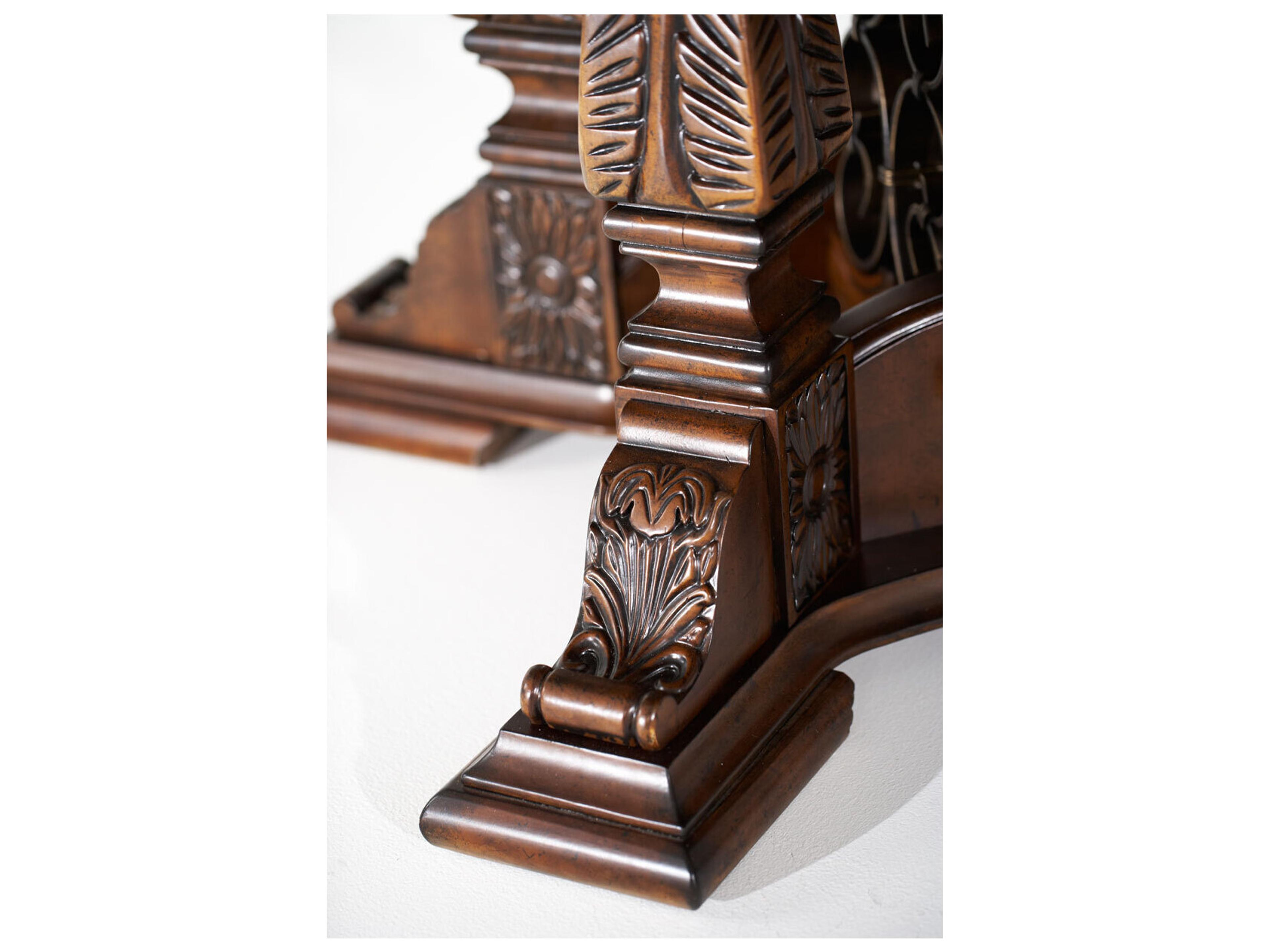 Luxecor Gilded Extendable Round Wood Dining Table