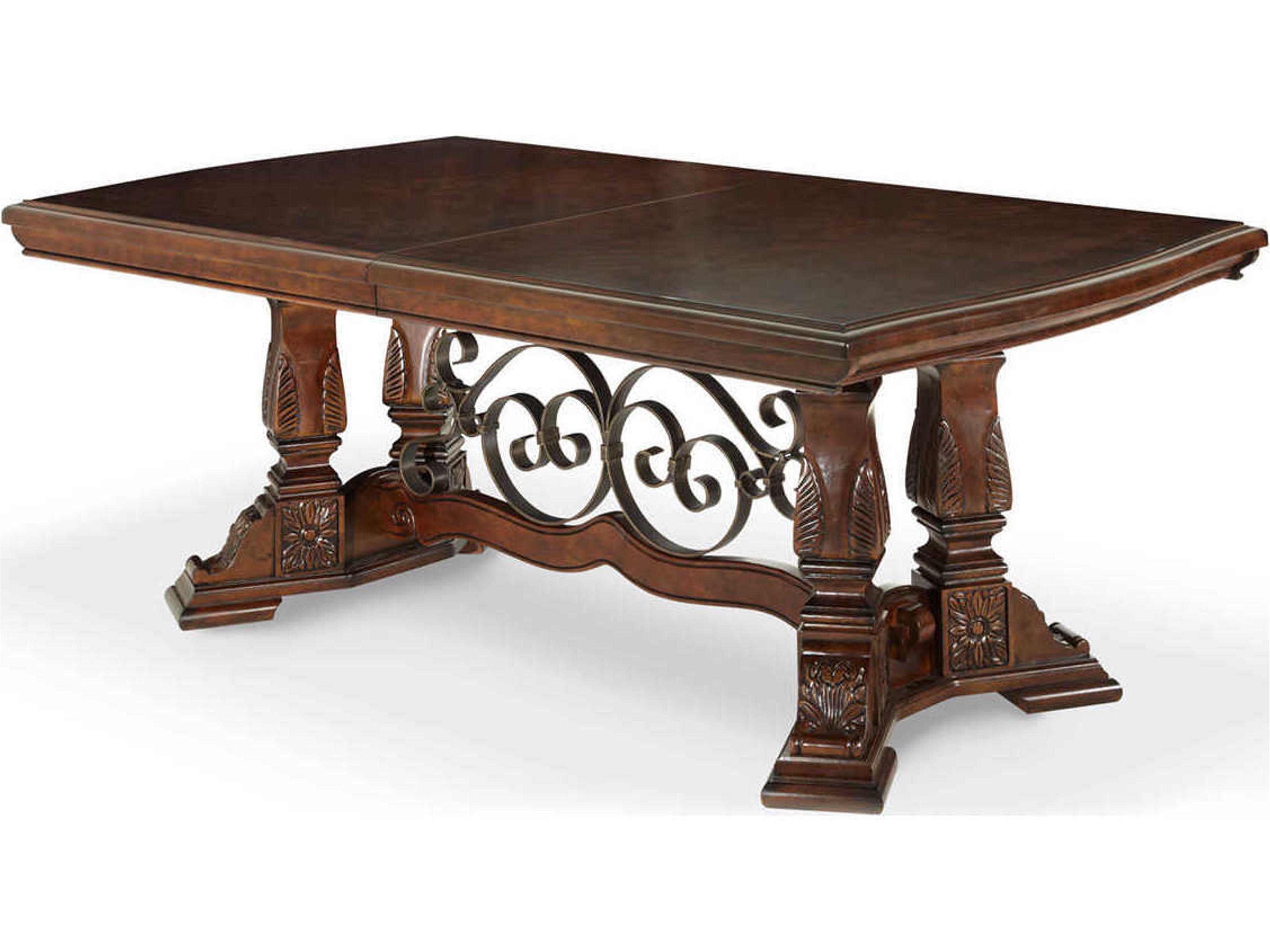Luxecor Gilded Rectangular Vintage Fruitwood Dining Table