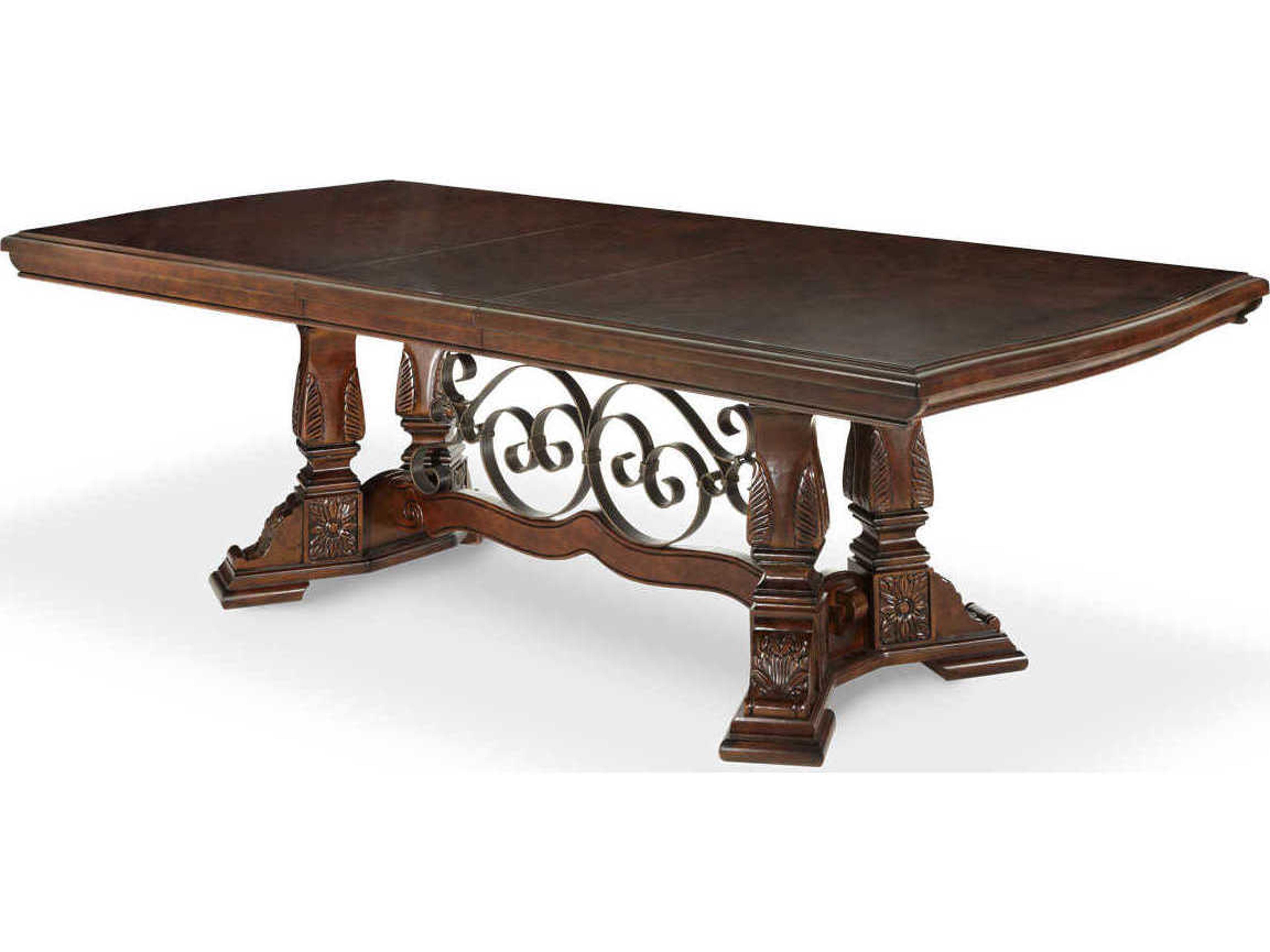 Luxecor Gilded Rectangular Vintage Fruitwood Dining Table
