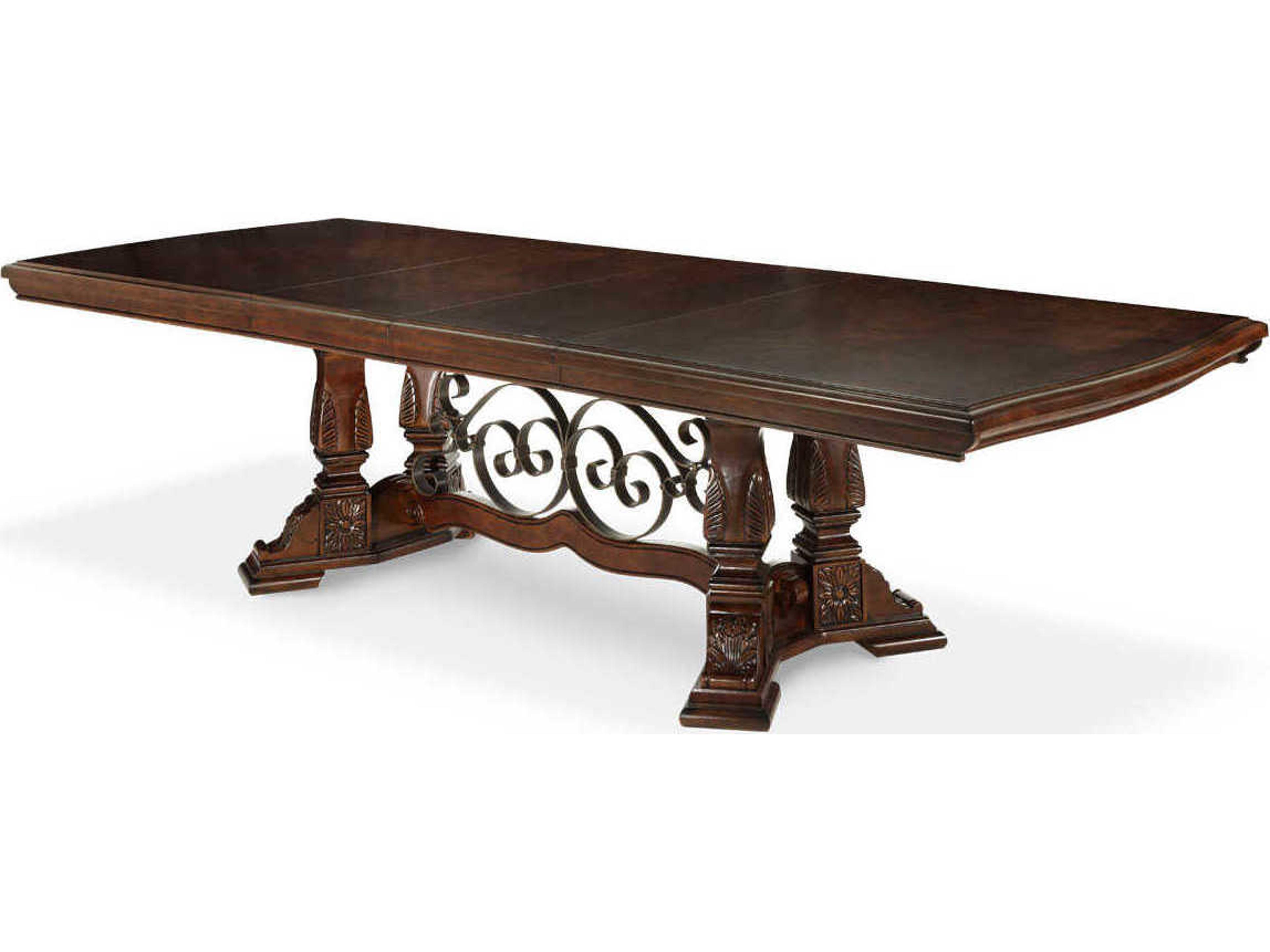 Luxecor Gilded Rectangular Vintage Fruitwood Dining Table