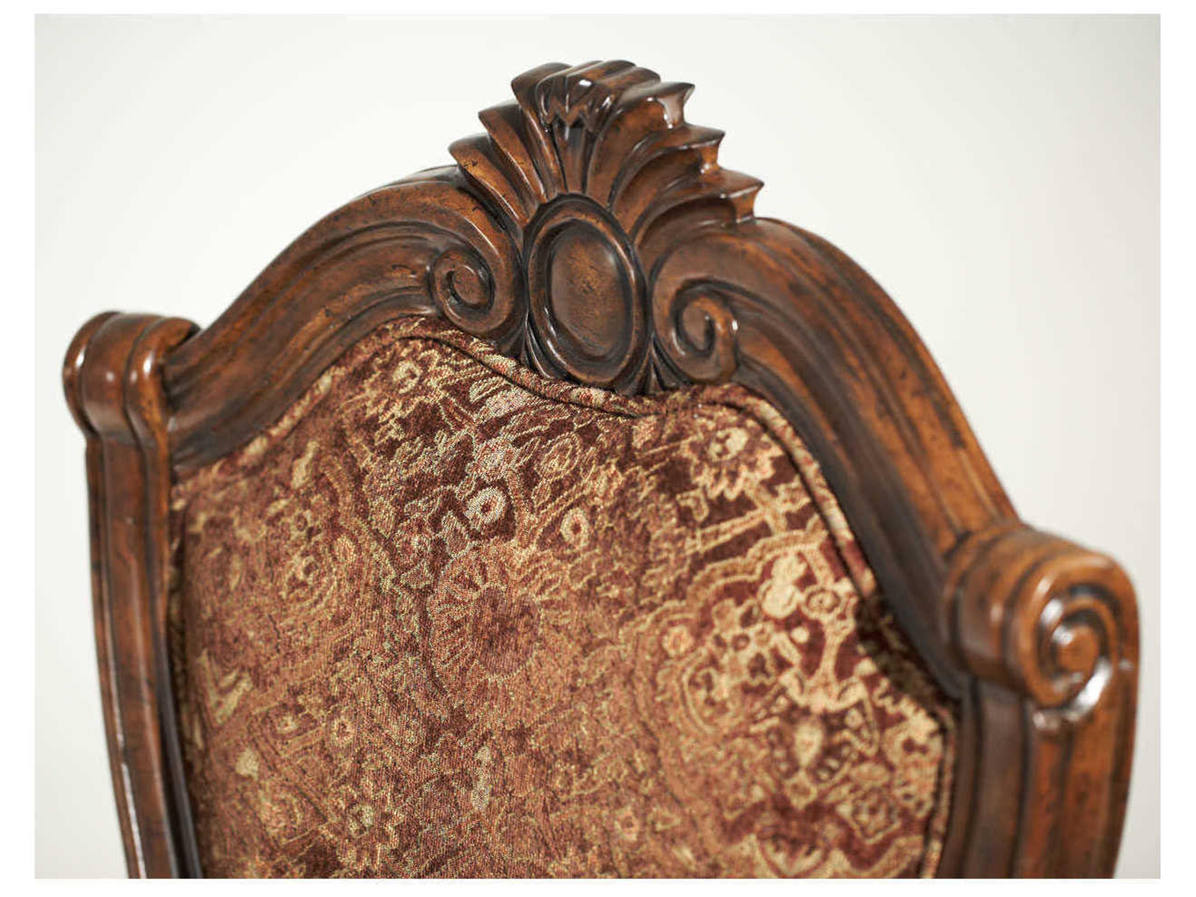 Luxecor Gilded Upholstered Bronze & Gold Vintage Fruitwood Counter Stool