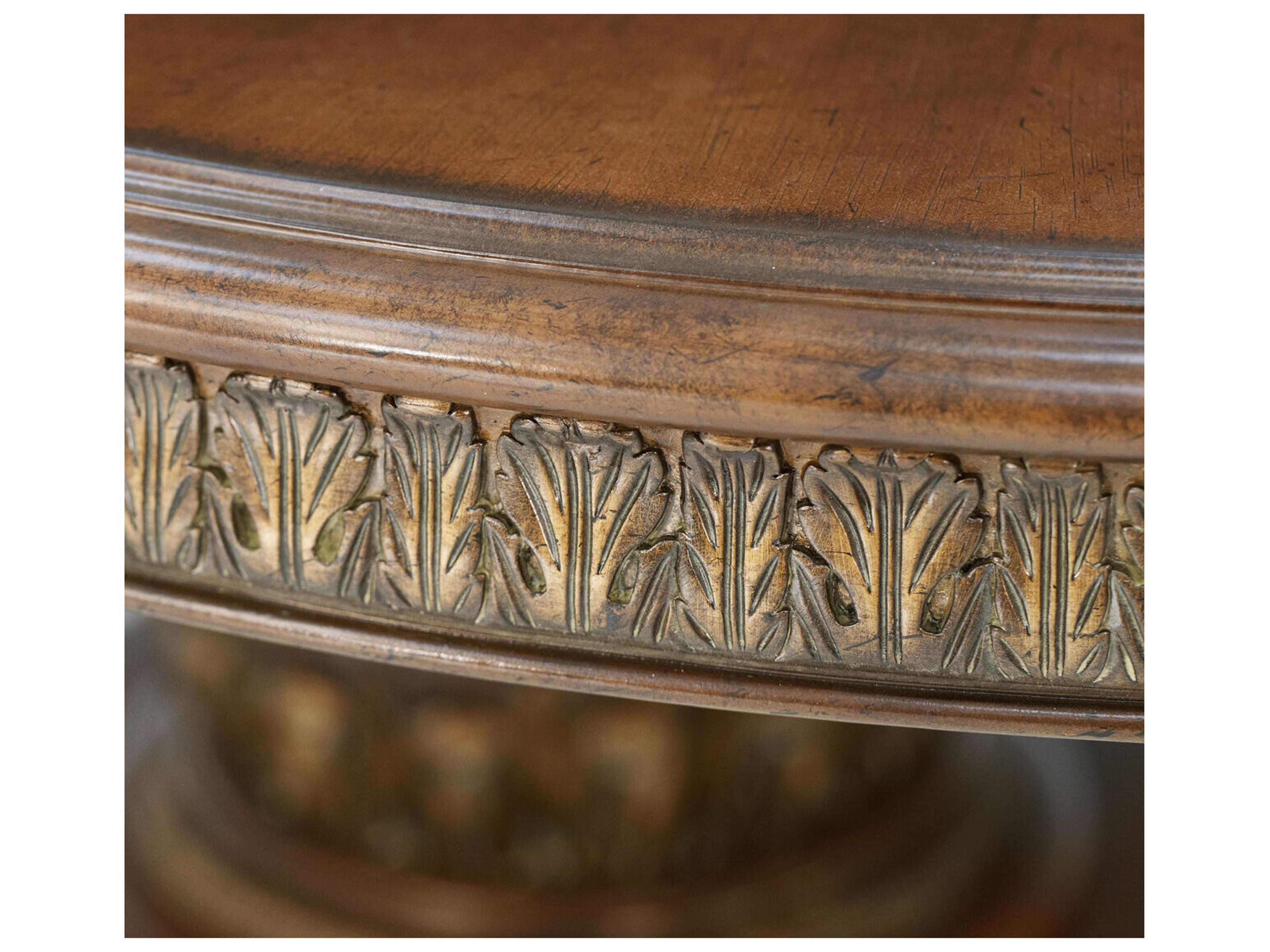 Luxecor Gilded Round Wood Dining Table