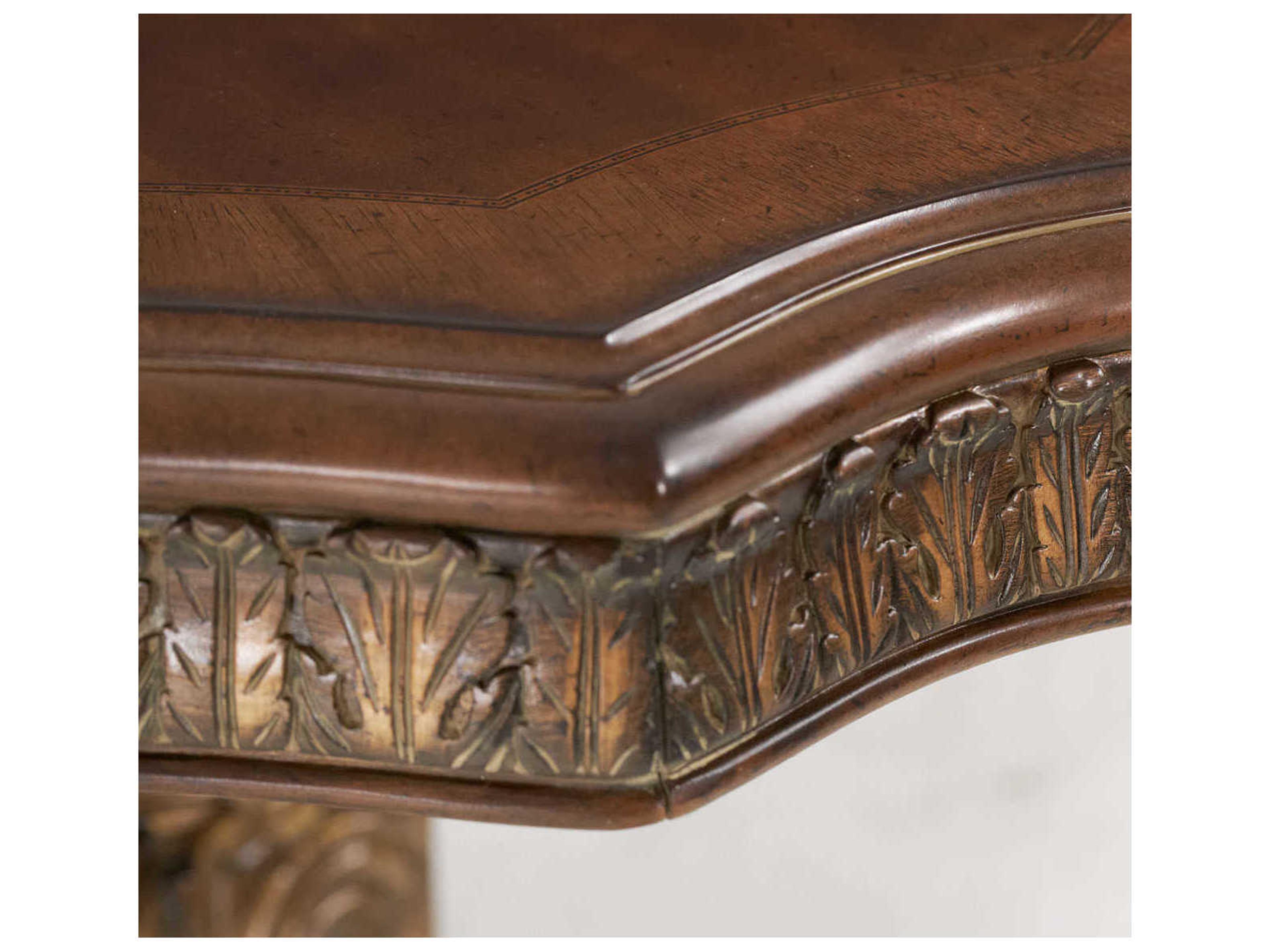 Luxecor Gilded Rectangular Wood Classic Chestnut Dining Table