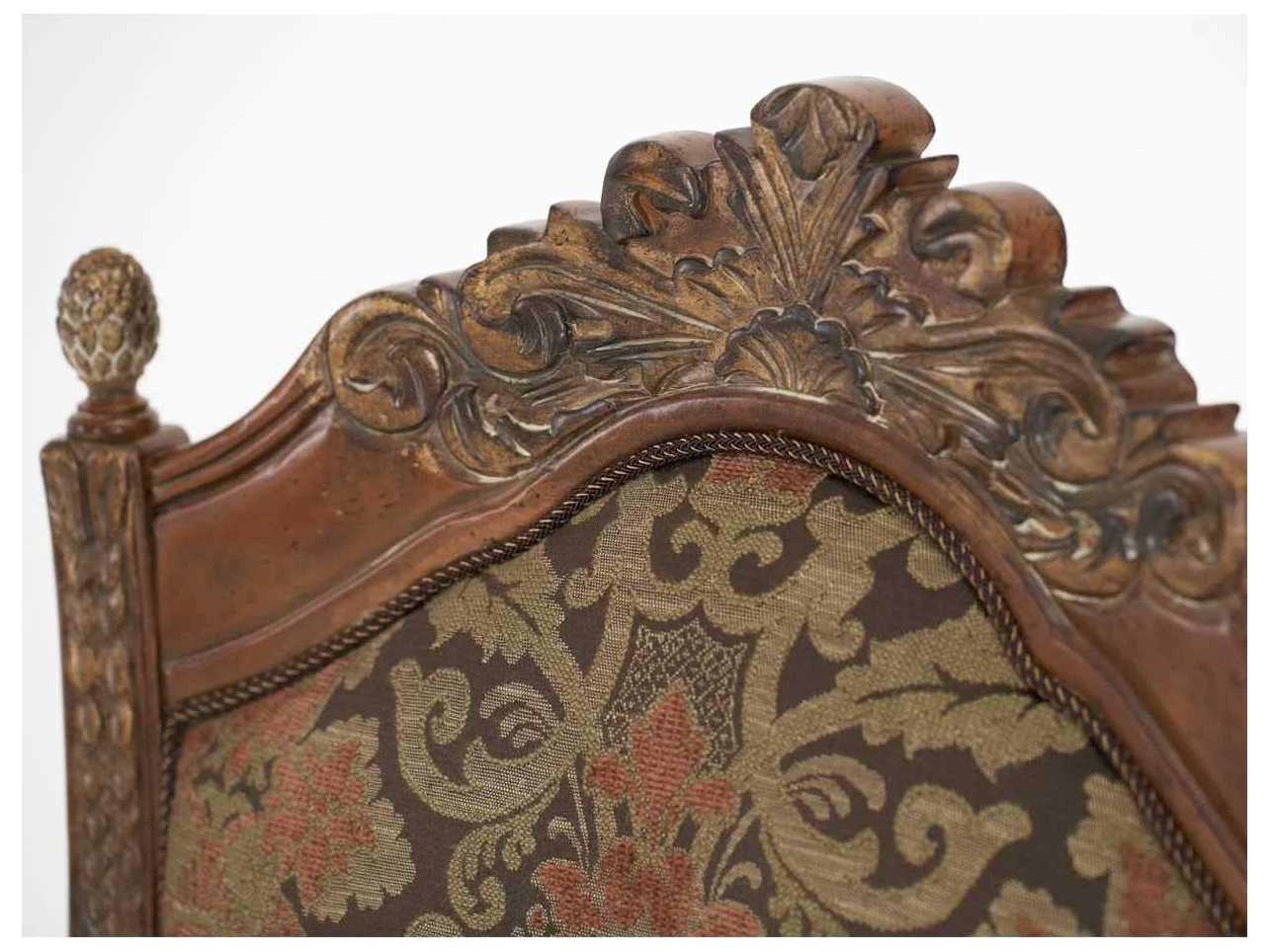 Luxecor Gilded Leather Birch Wood Brown Upholstered Side Dining Chair