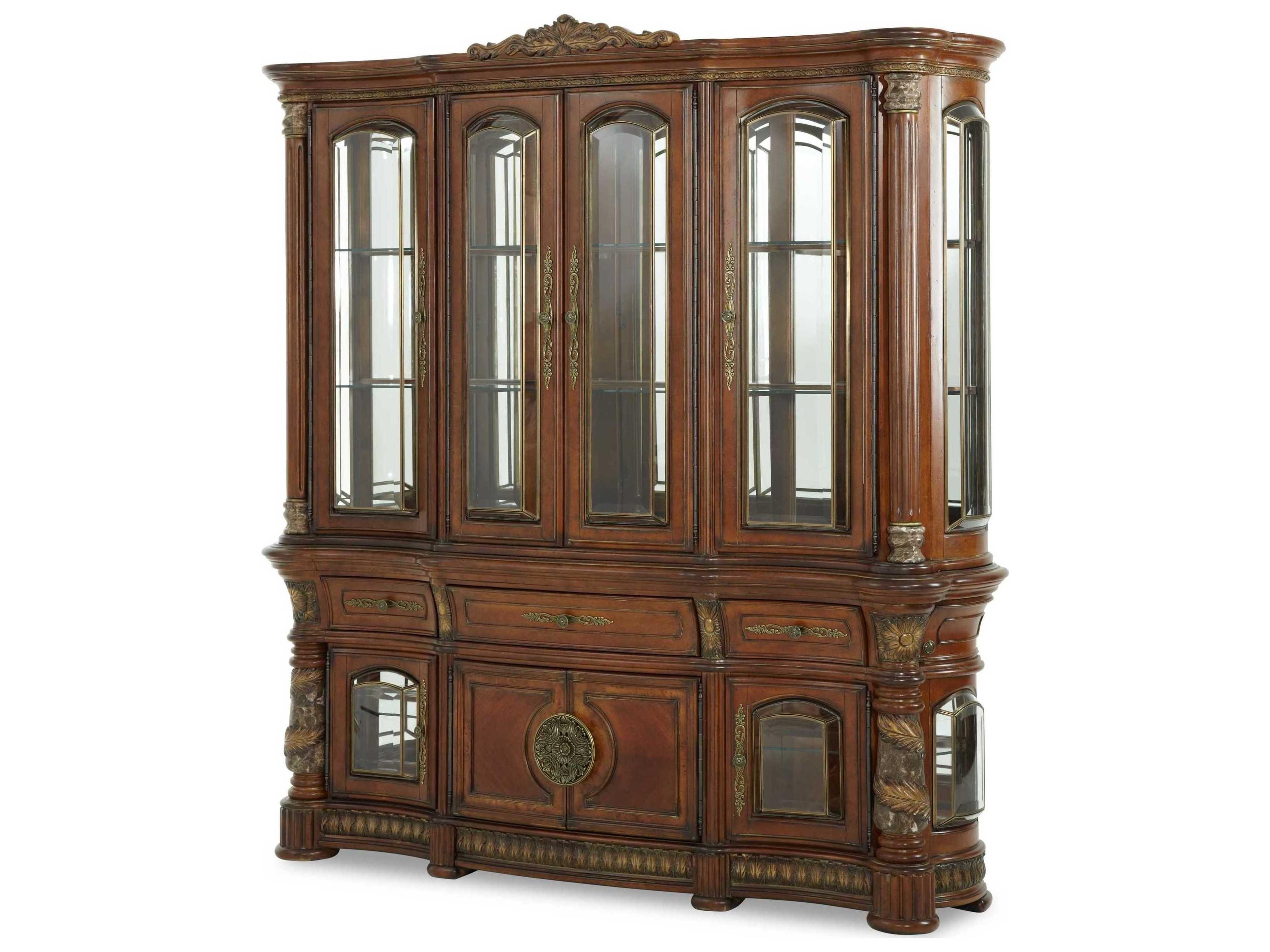 Villa Valencia Poplar Wood Classic Chestnut Display Cabinet
