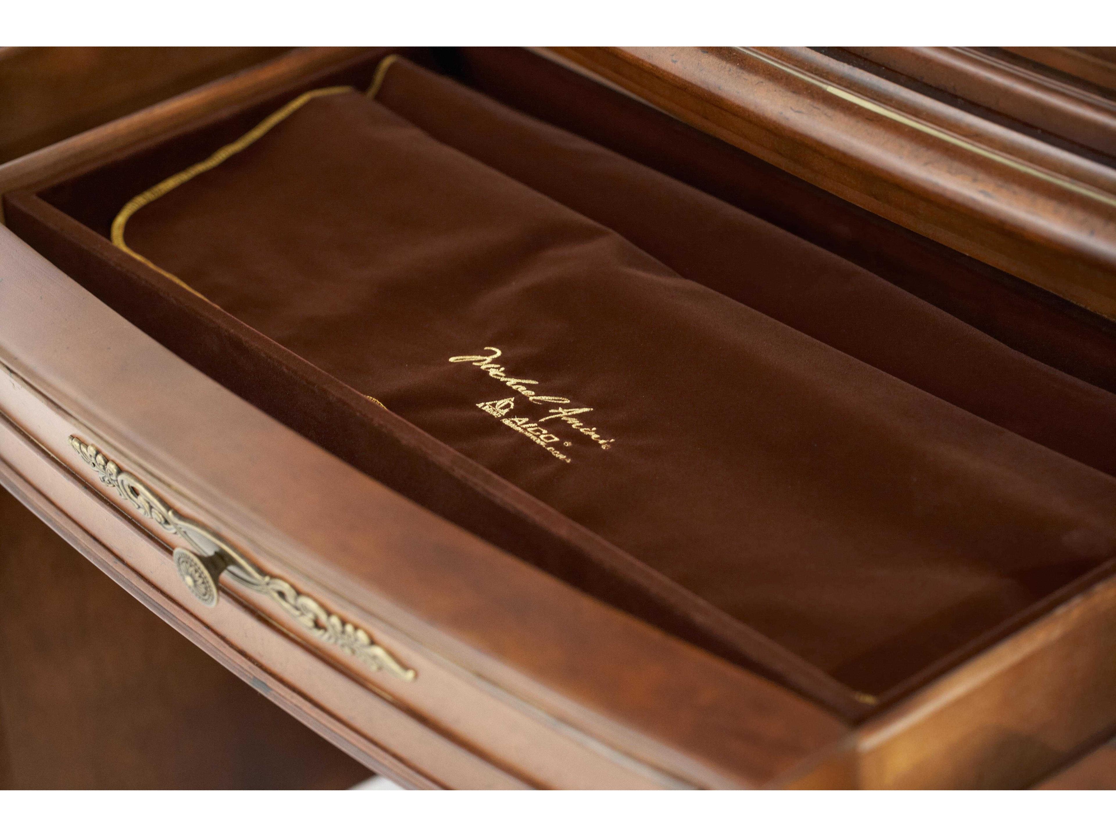 Luxecor Gilded Poplar Wood Classic Chestnut Display Cabinet