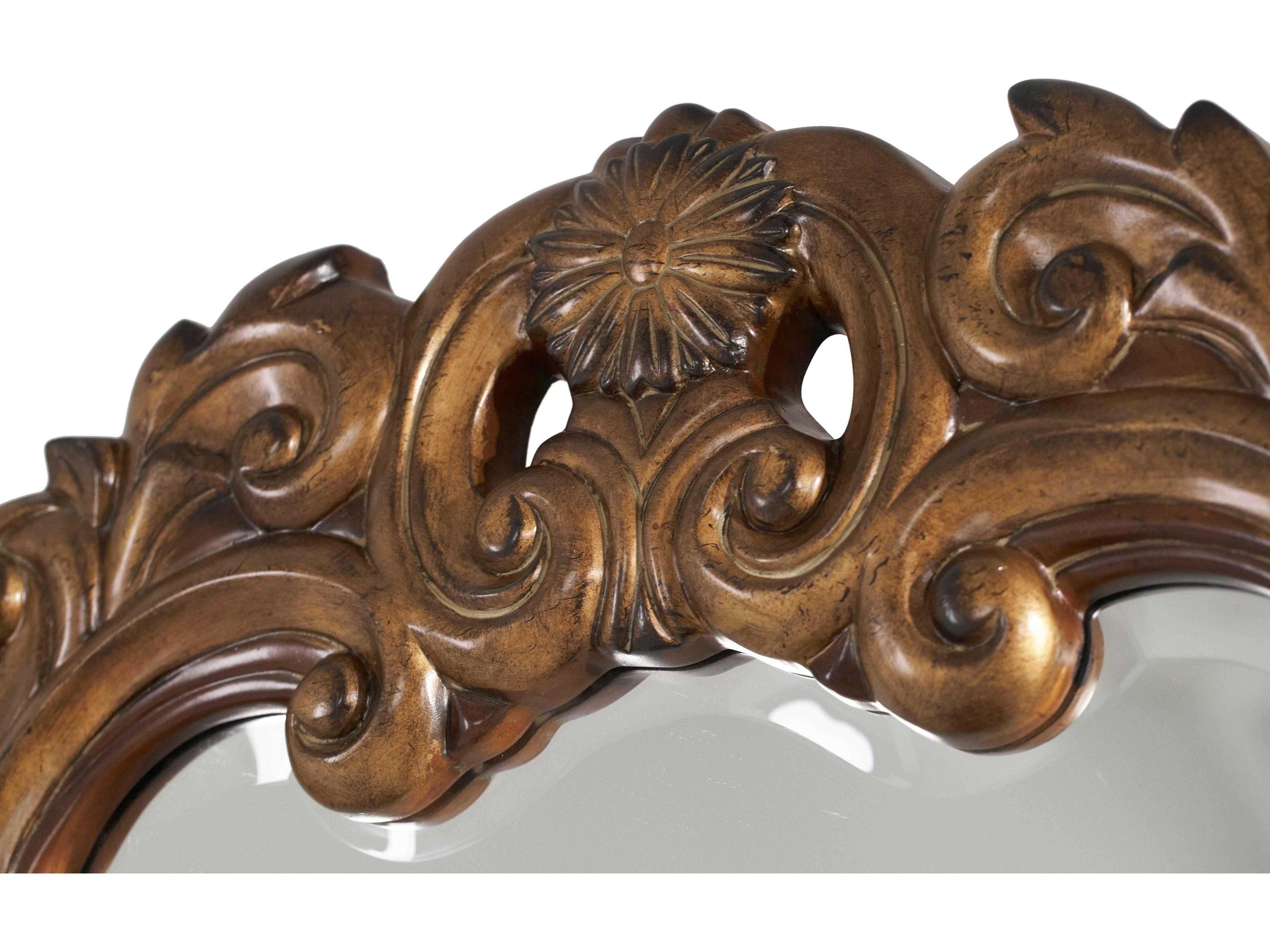 Luxecor Gilded Classic Chestnut Rectangular Dresser Mirror