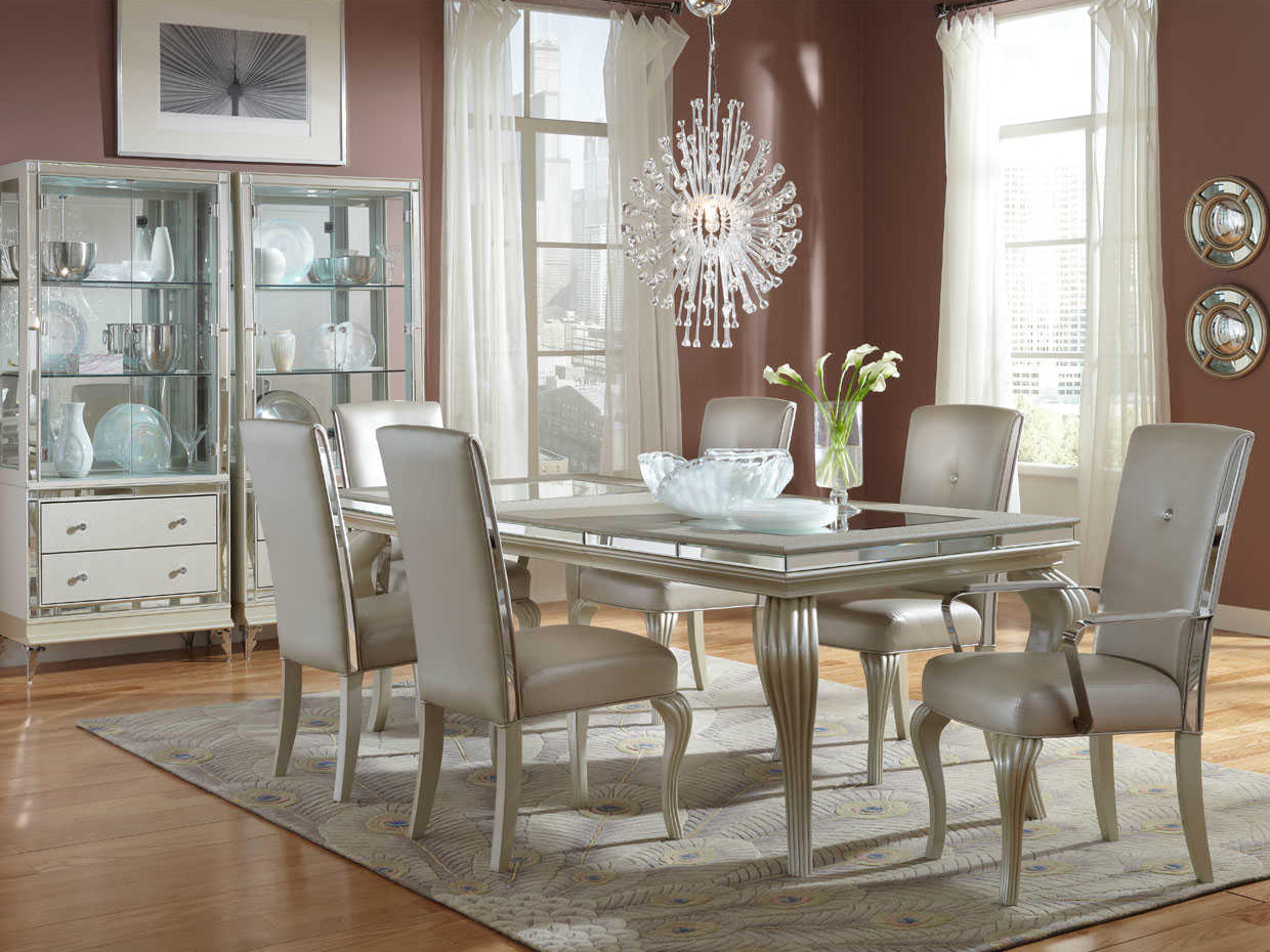 Luxecor Gilded Rectangular Glass Dining Table