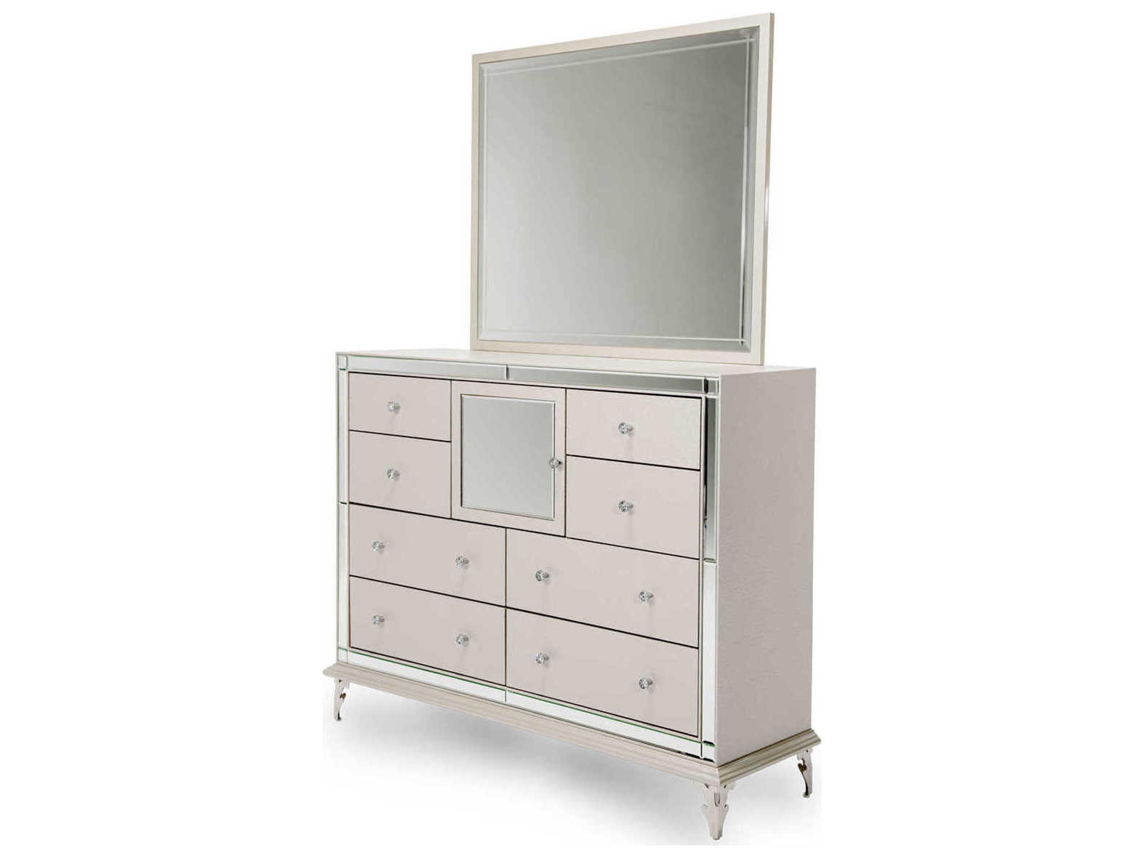 Gilded White Double Dresser with Mirror