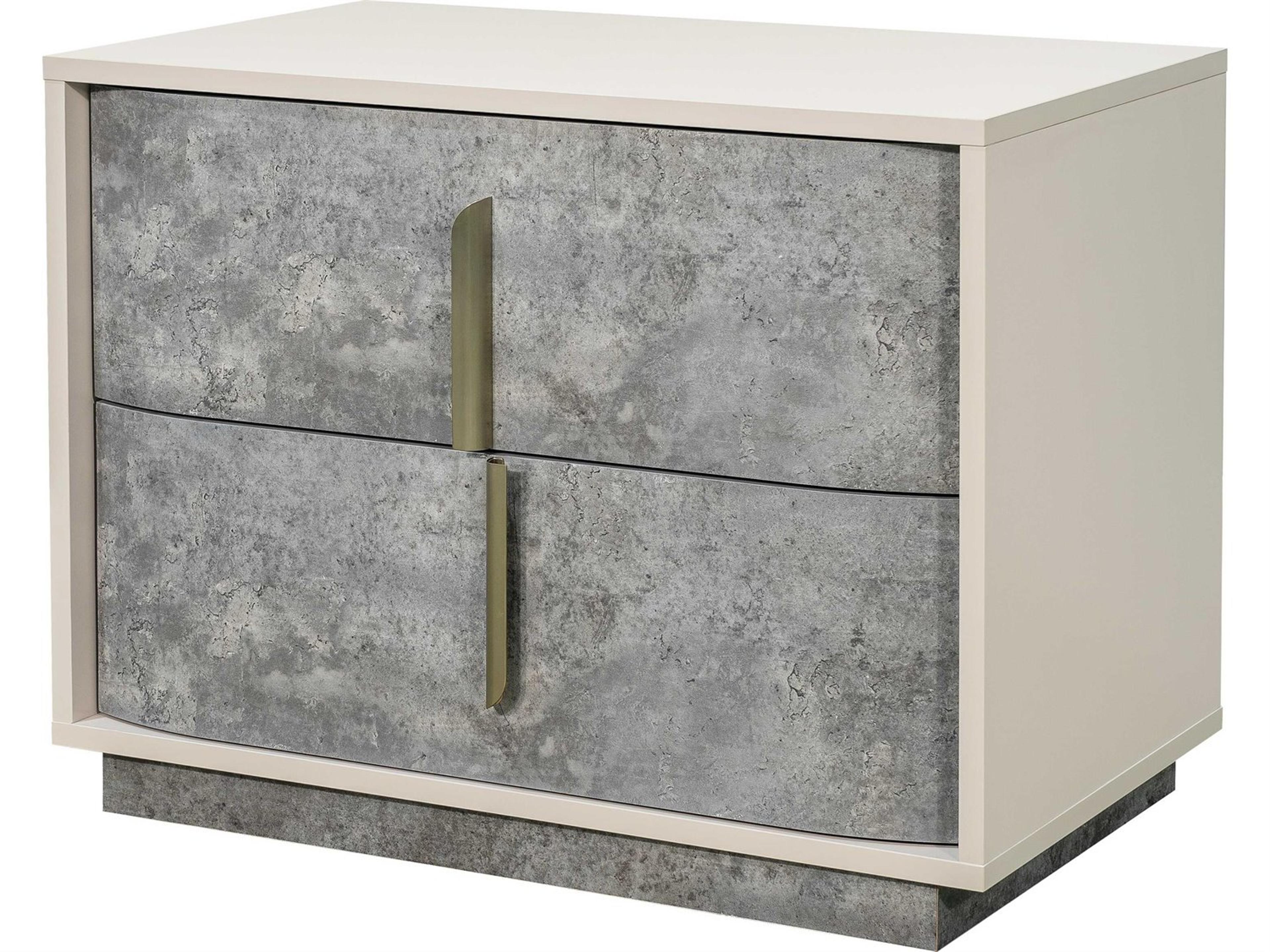 Pavira 2-Drawers Gray Nightstand