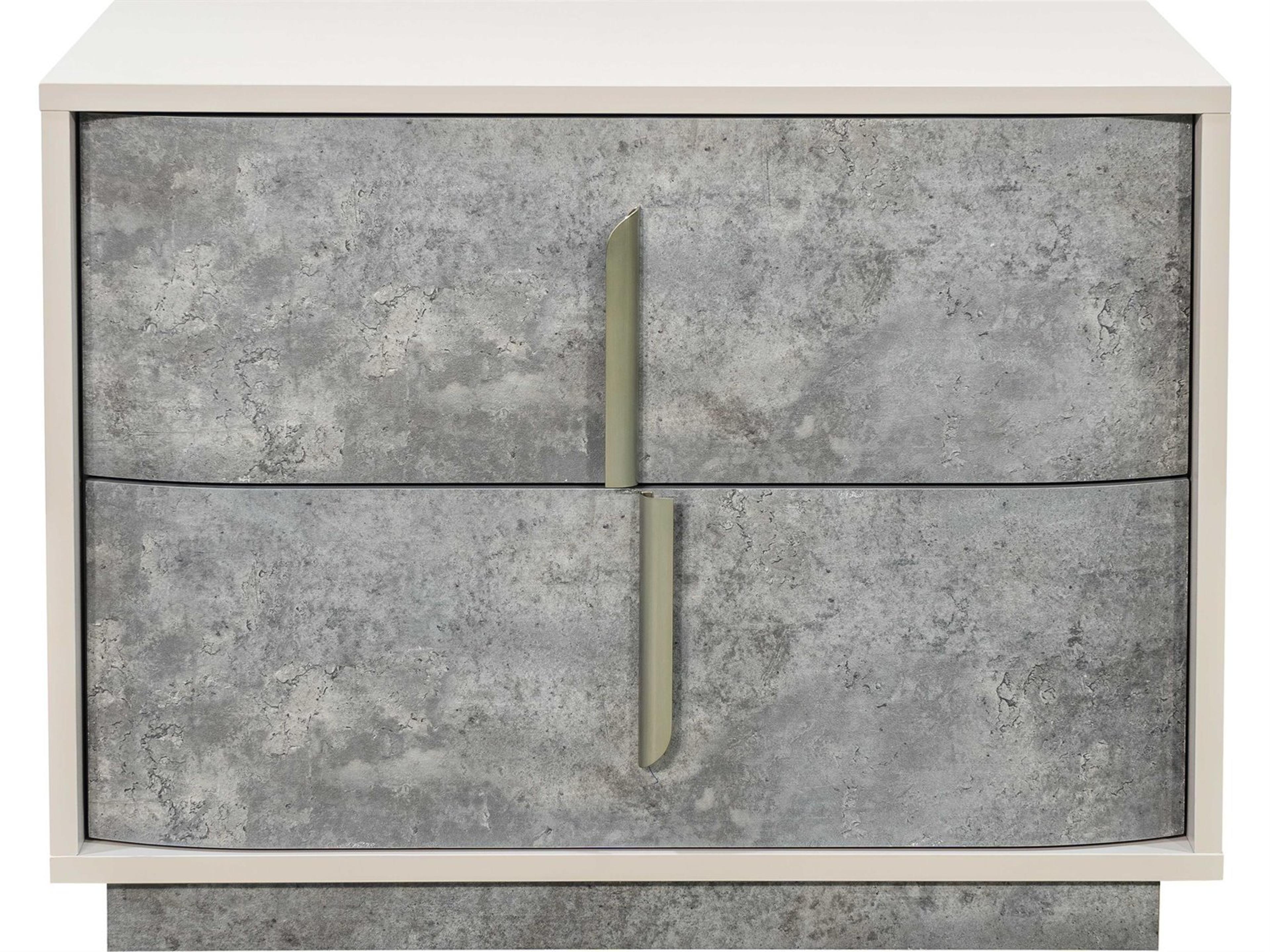 Michael Amini Pavira 2-Drawers Gray Nightstand