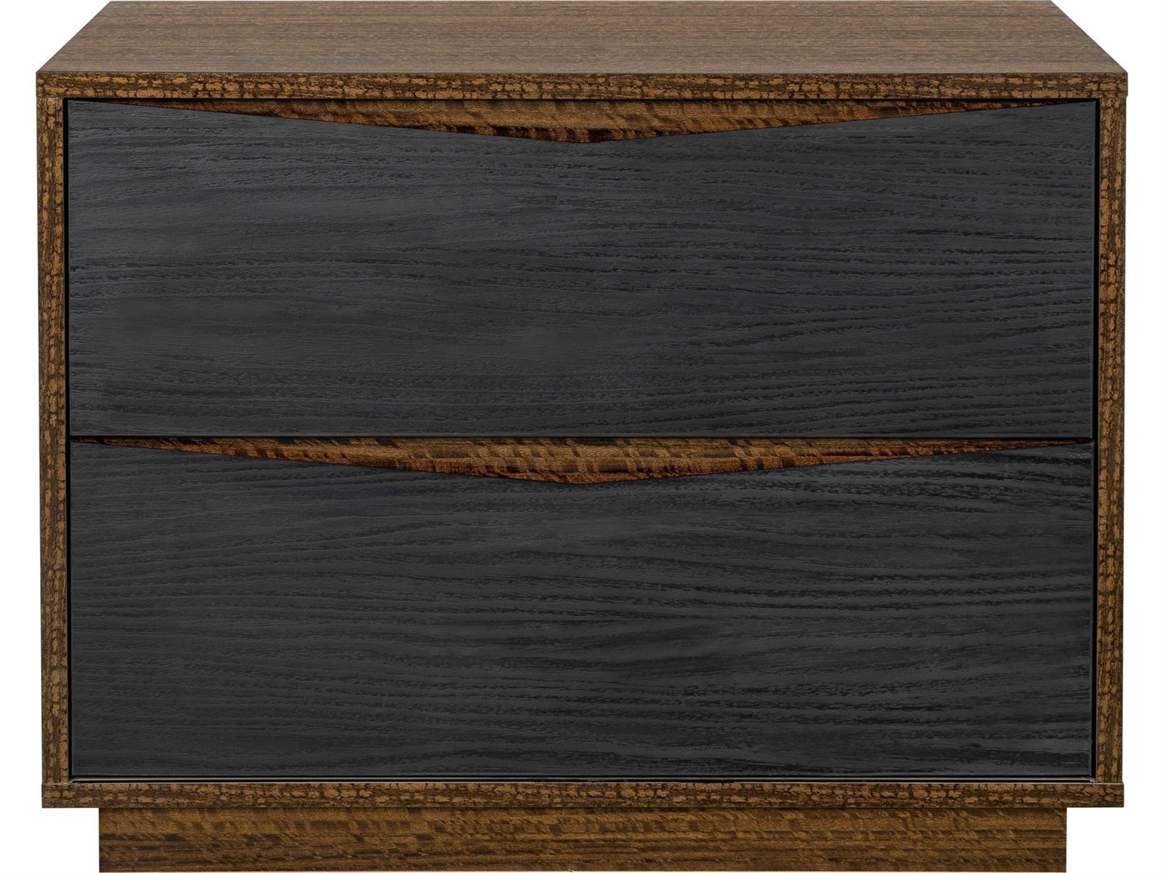 Luxecor Gilded 2-Drawers Brown Nightstand