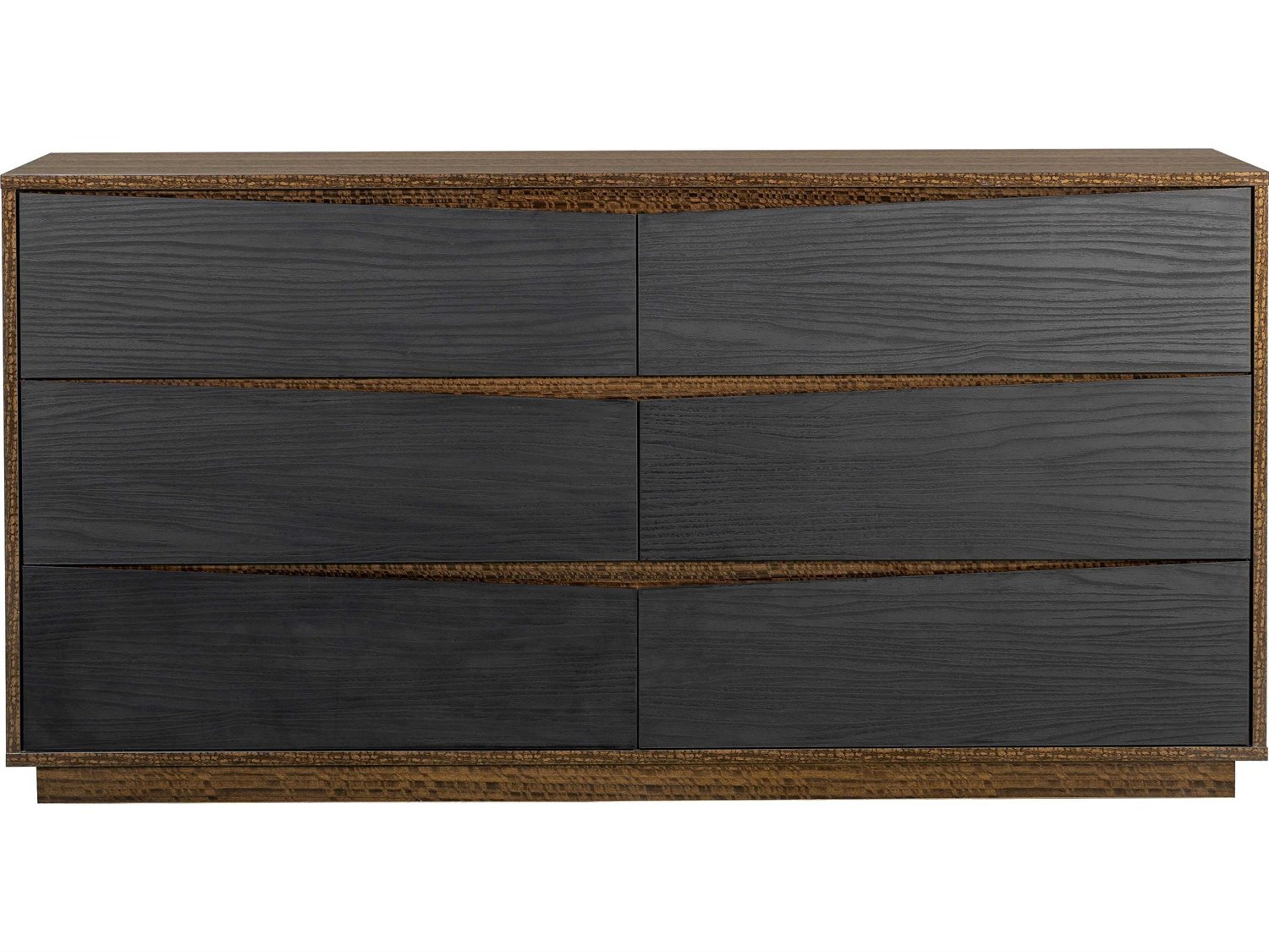 Luxecor Gilded 6-Drawers Brown Double Dresser