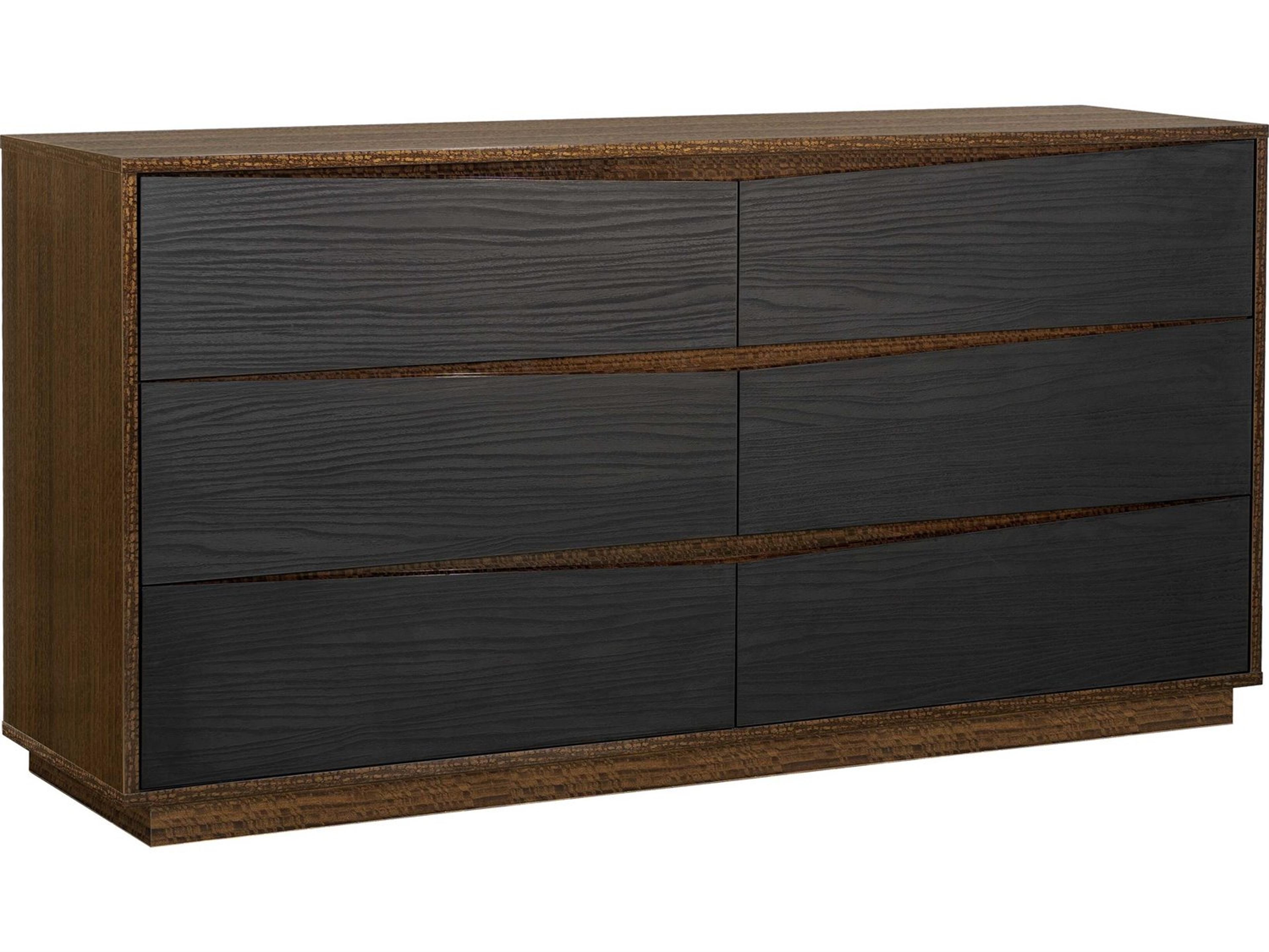 Luxecor Gilded 6-Drawers Brown Double Dresser