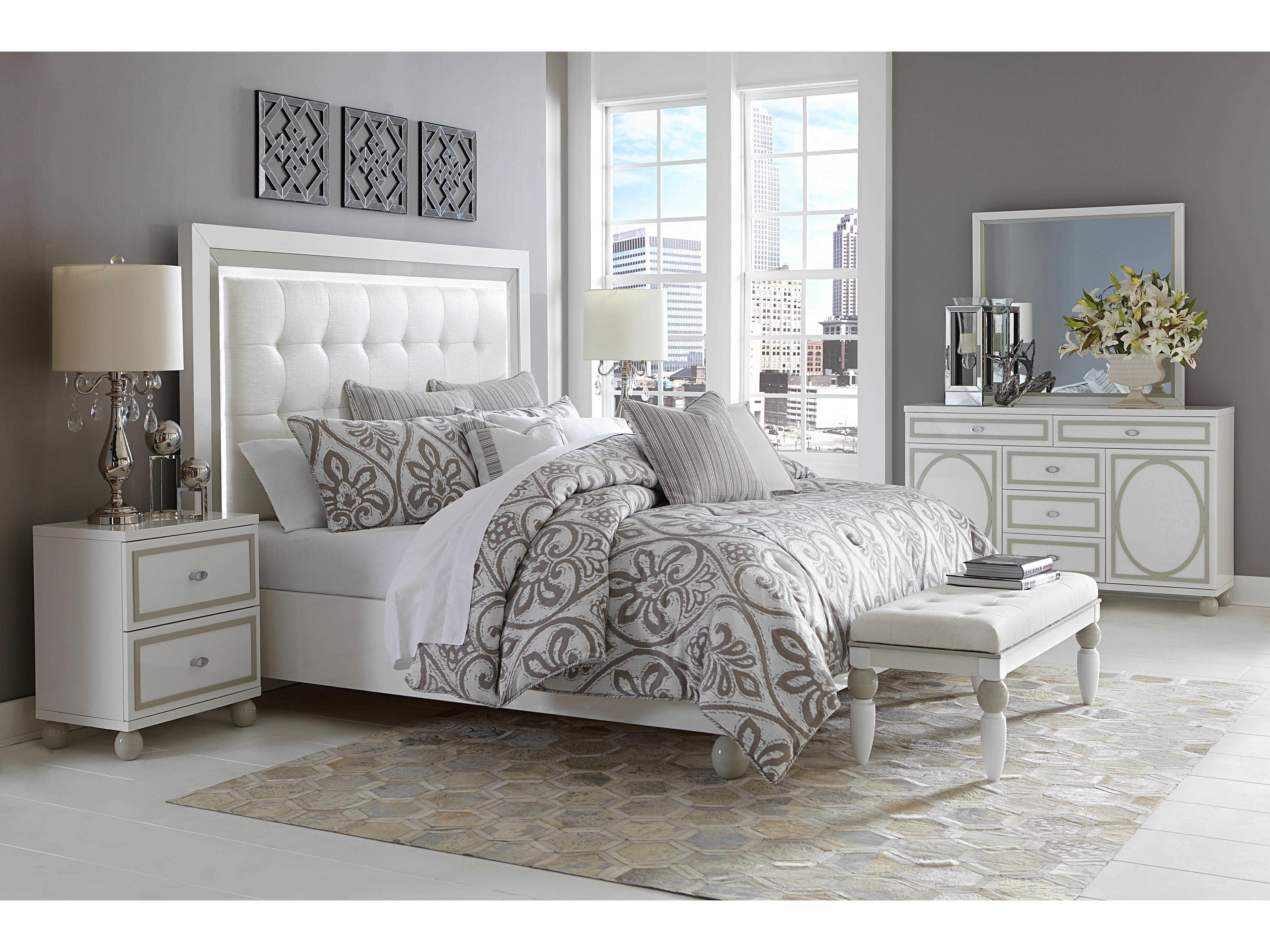 Michael Amini Sky Tower White Cloud Rectangular Dresser Mirror