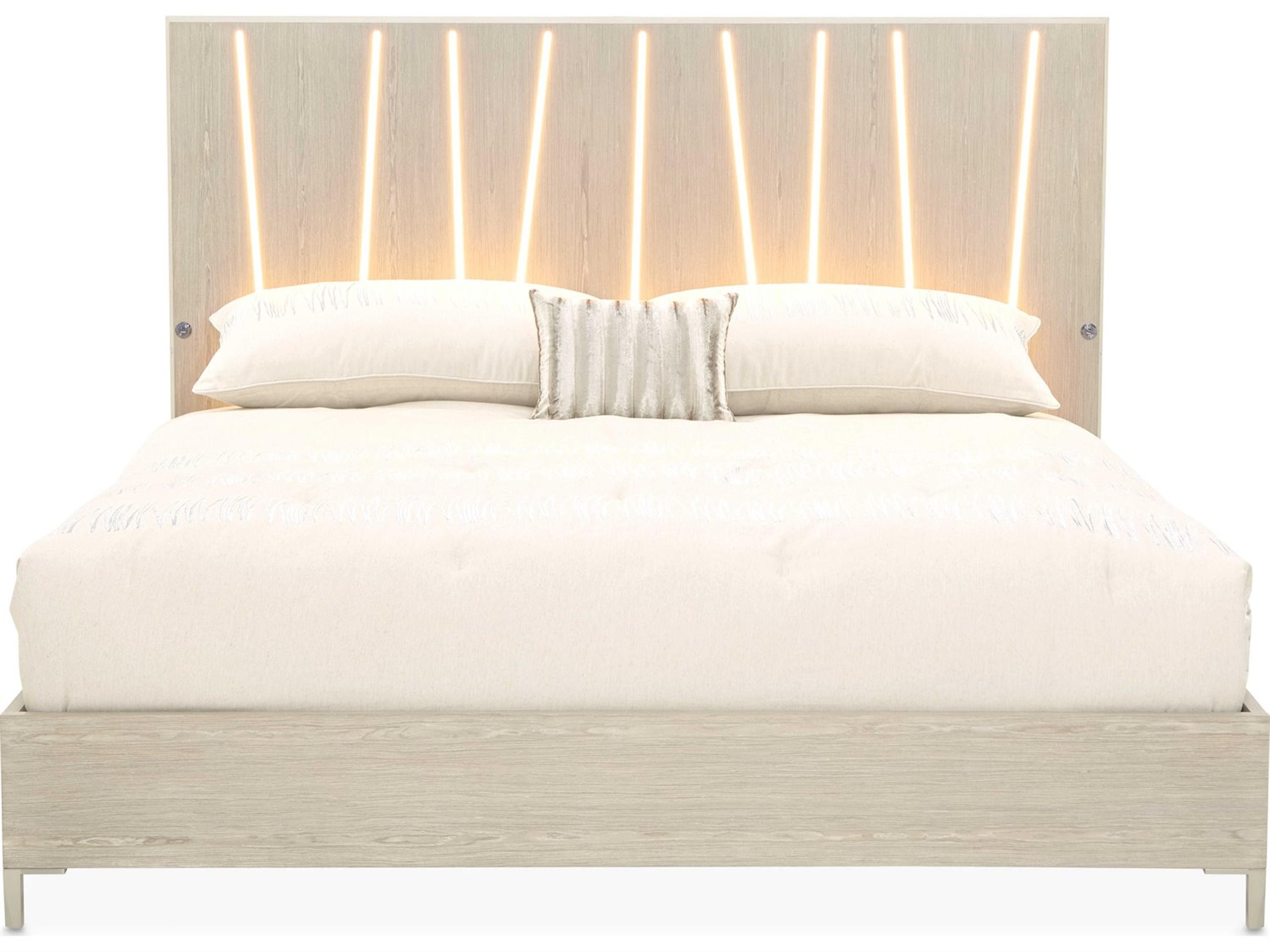 Luxecor Gilded Sand Beige Rubberwood Wood King Platform Bed