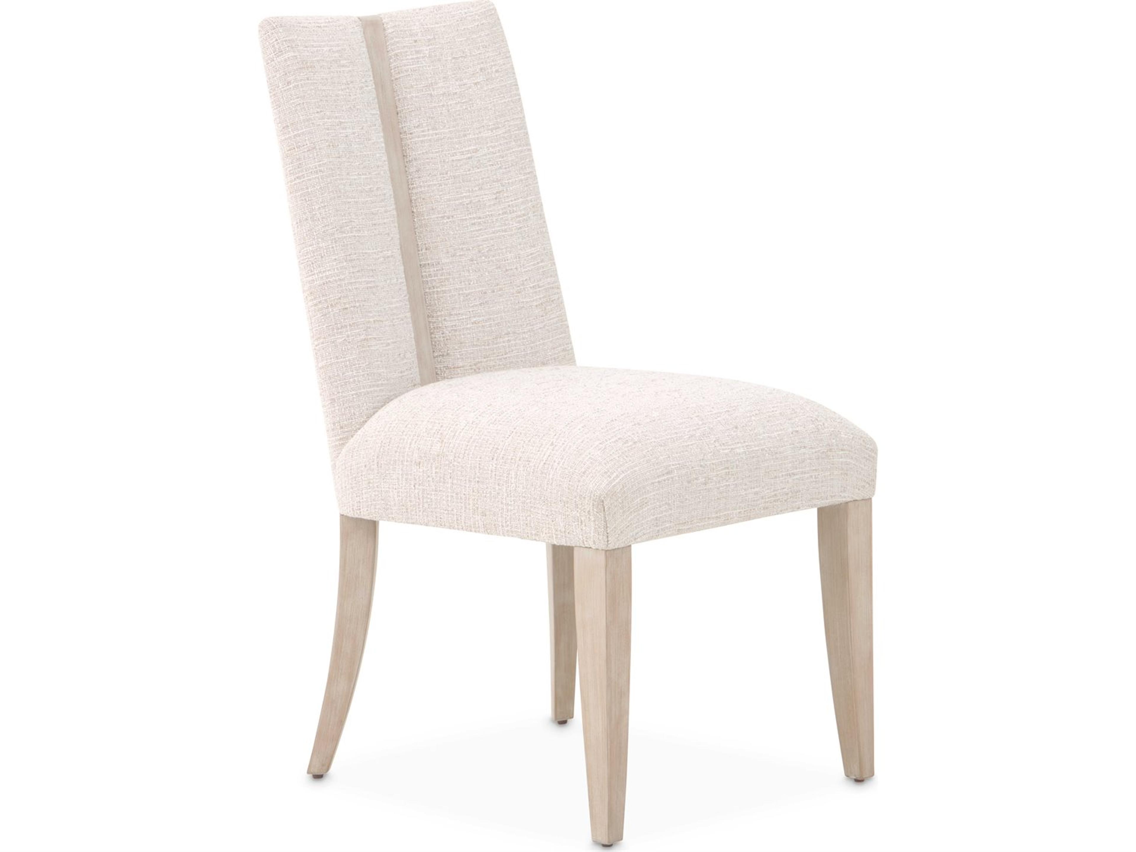 Luxecor Gilded Rubberwood Beige Upholstered Armless Dining Chair Set of 2