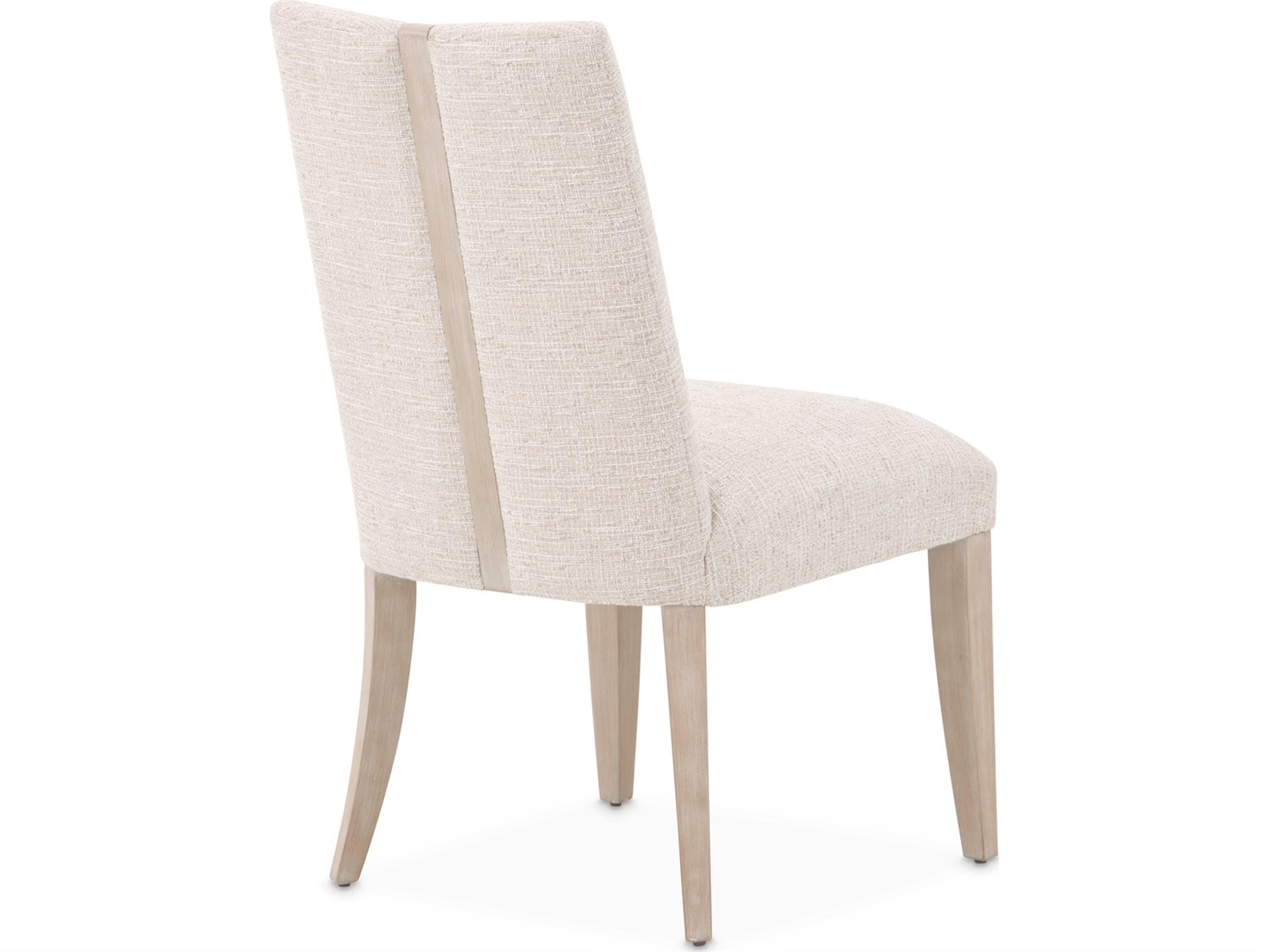 Luxecor Gilded Rubberwood Beige Upholstered Armless Dining Chair Set of 2