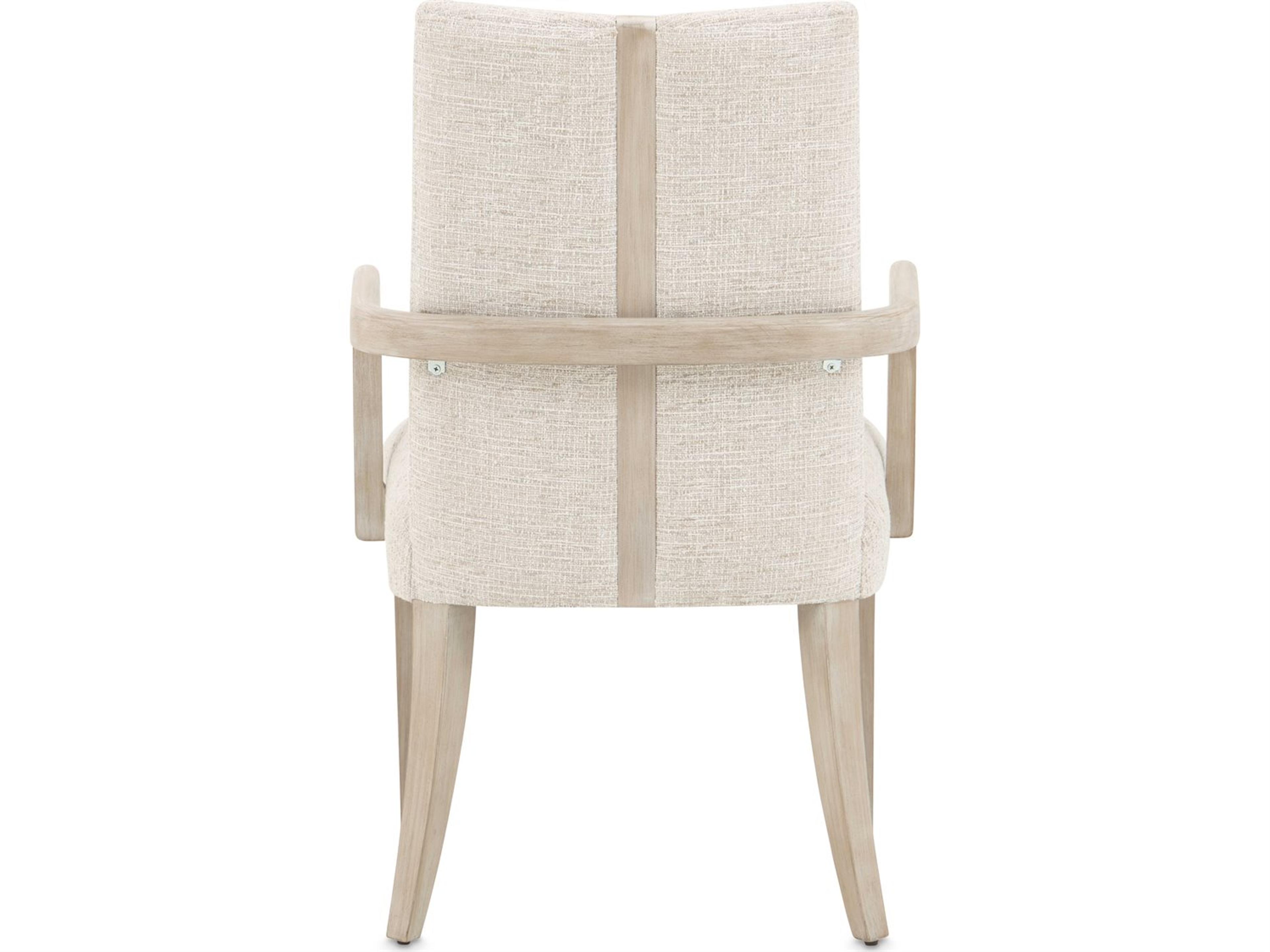 Luxecor Gilded Rubberwood Beige Upholstered Arm Dining Chair