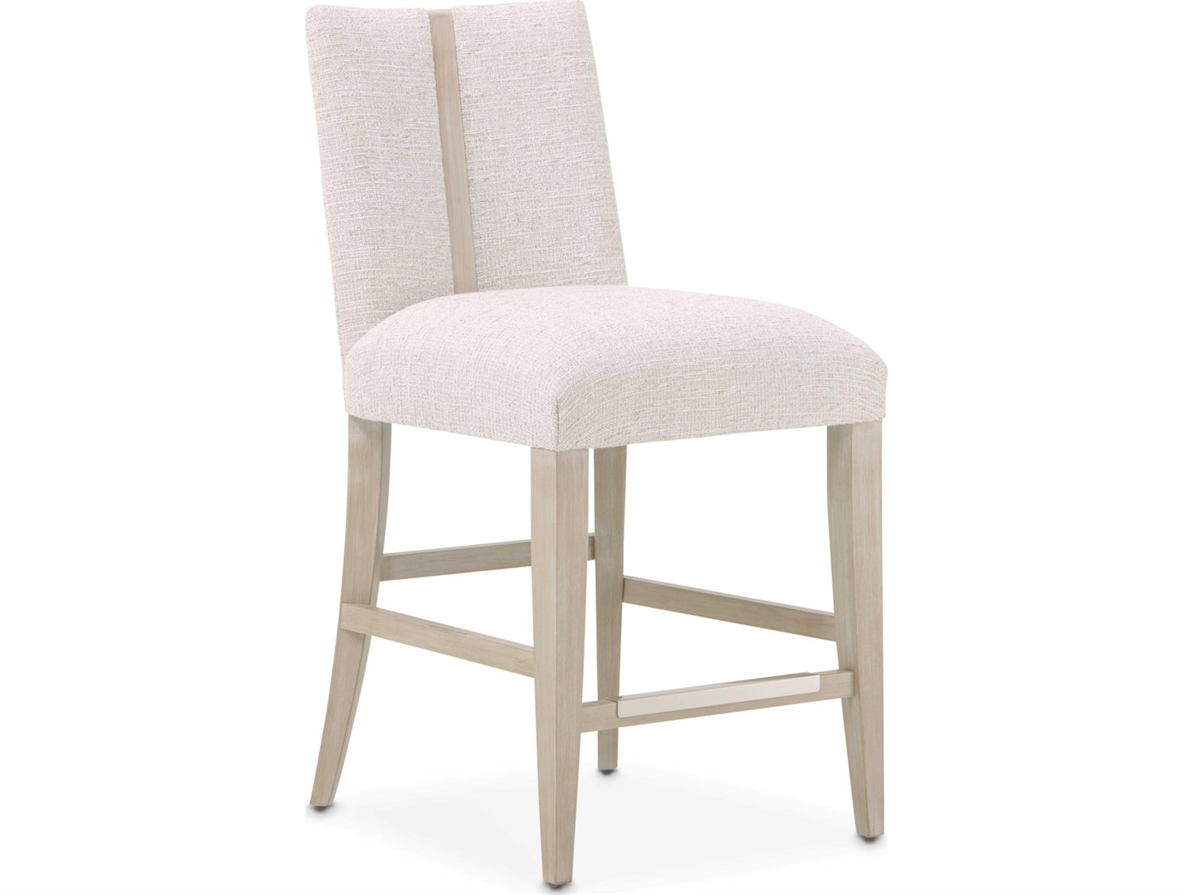 Luxecor Gilded Sand Upholstered Rubberwood Counter Stool