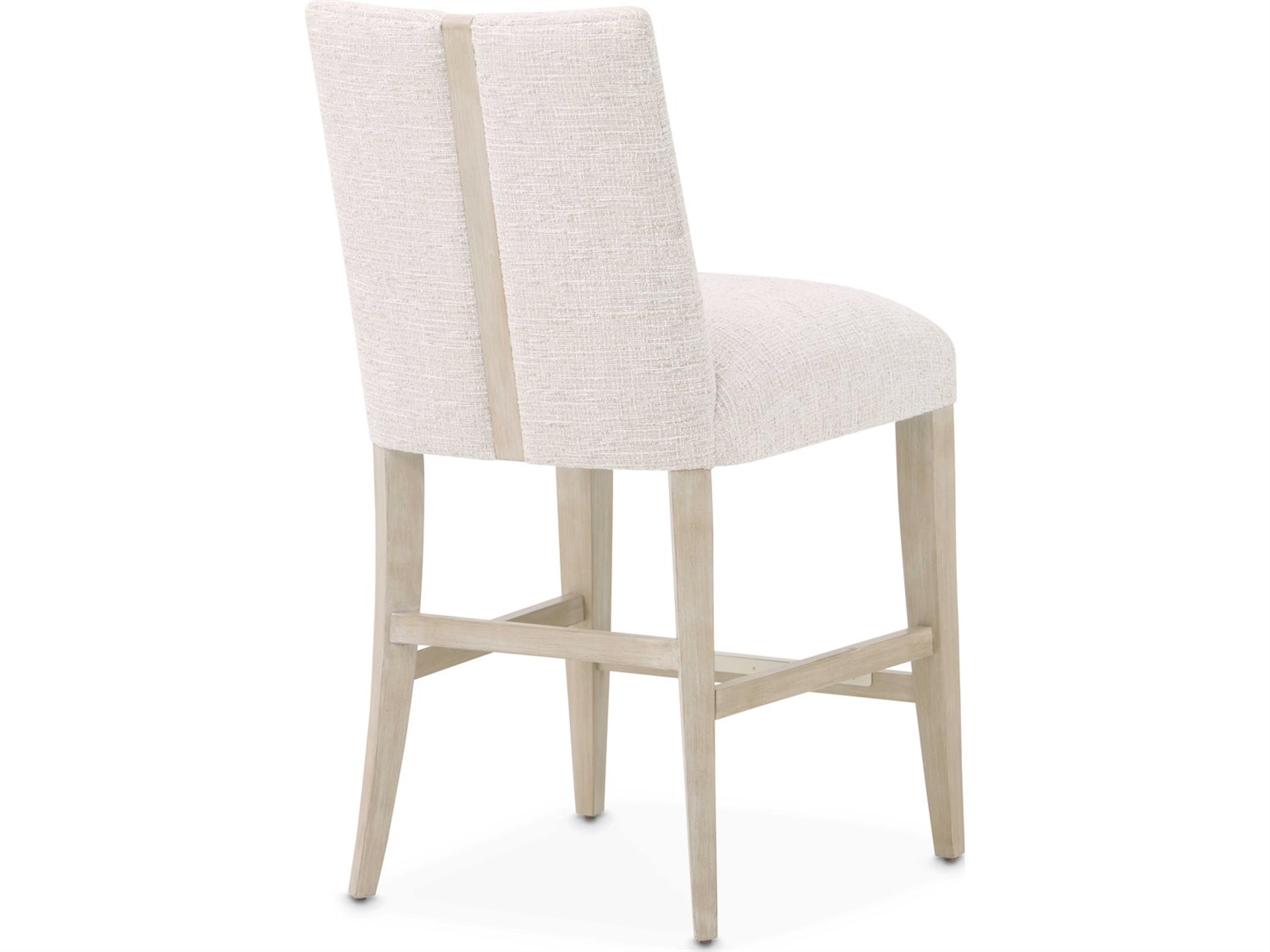 Luxecor Gilded Sand Upholstered Rubberwood Counter Stool
