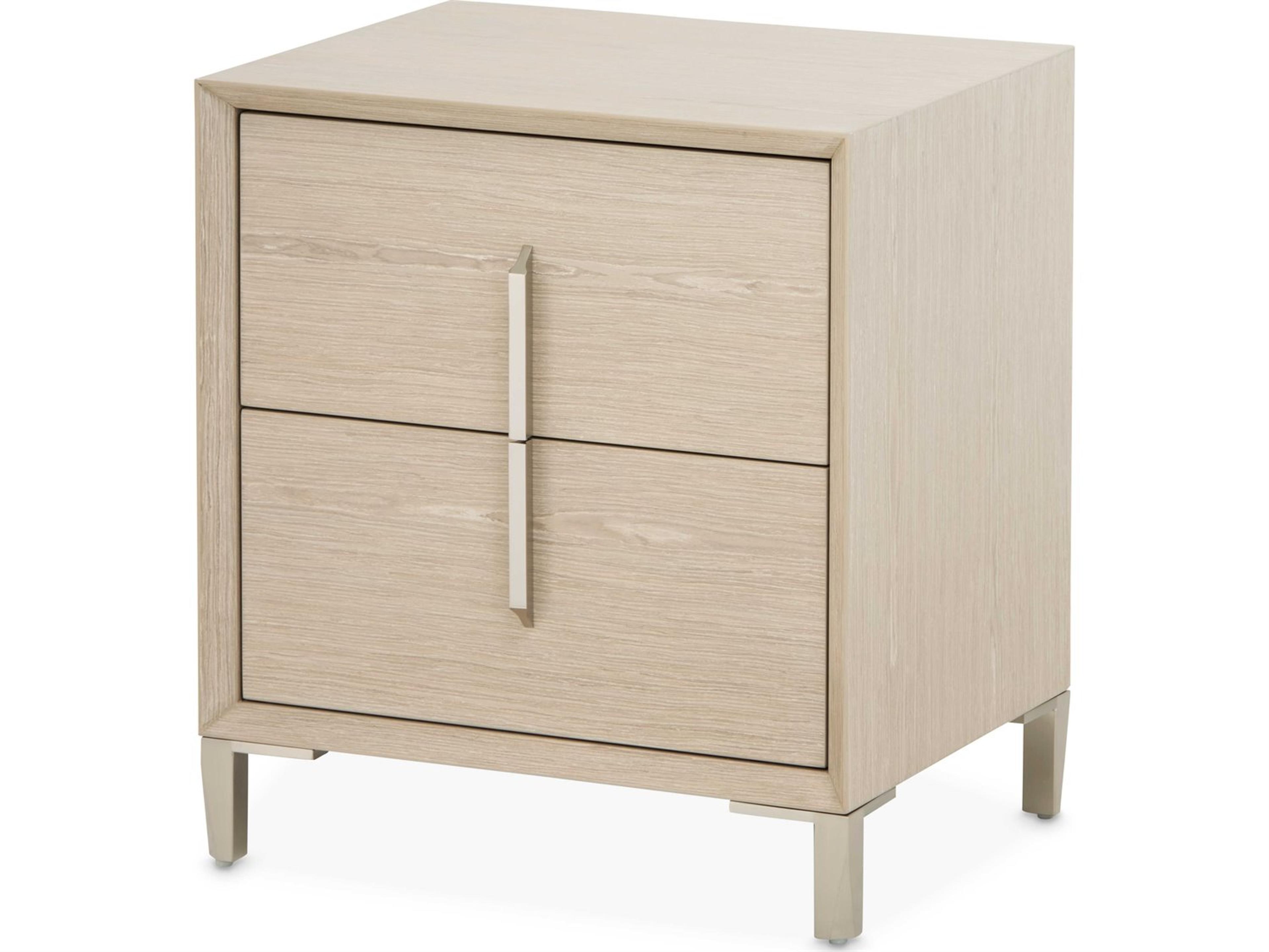 Lotus Bay 2-Drawer Small Nightstand in Sand Finish