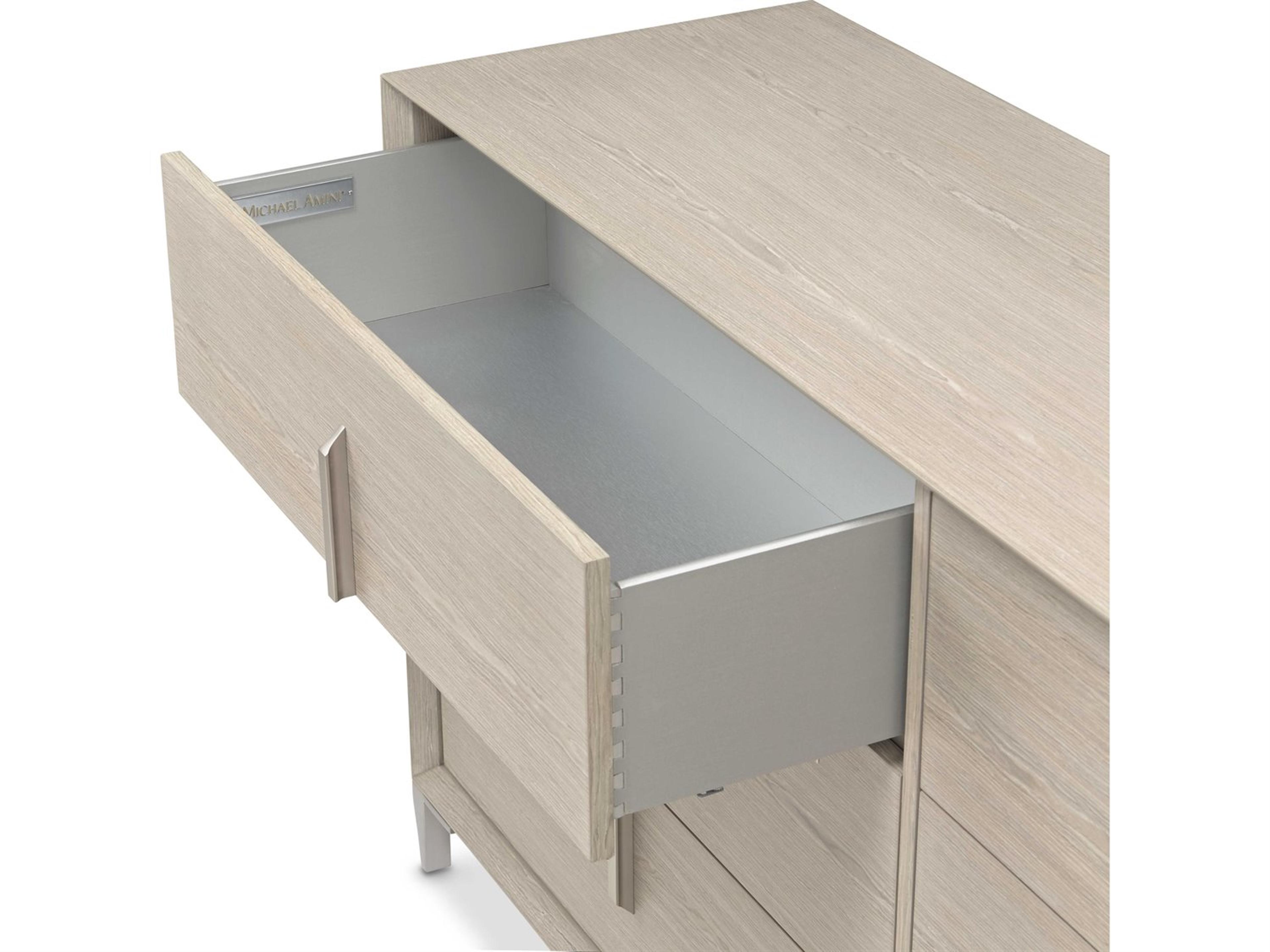 Luxecor Gilded 6-Drawers Beige Rubberwood Double Dresser