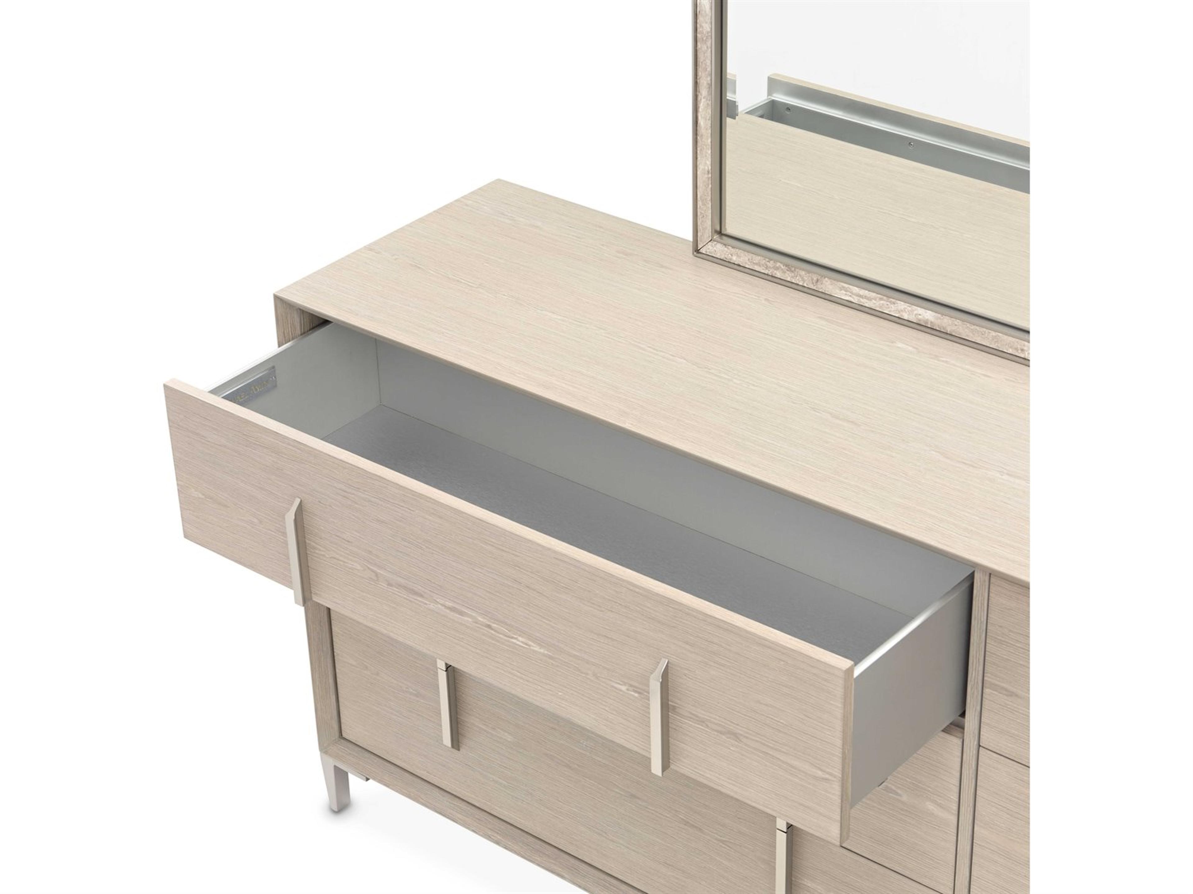 Luxecor Gilded 6-Drawers Beige Rubberwood Double Dresser