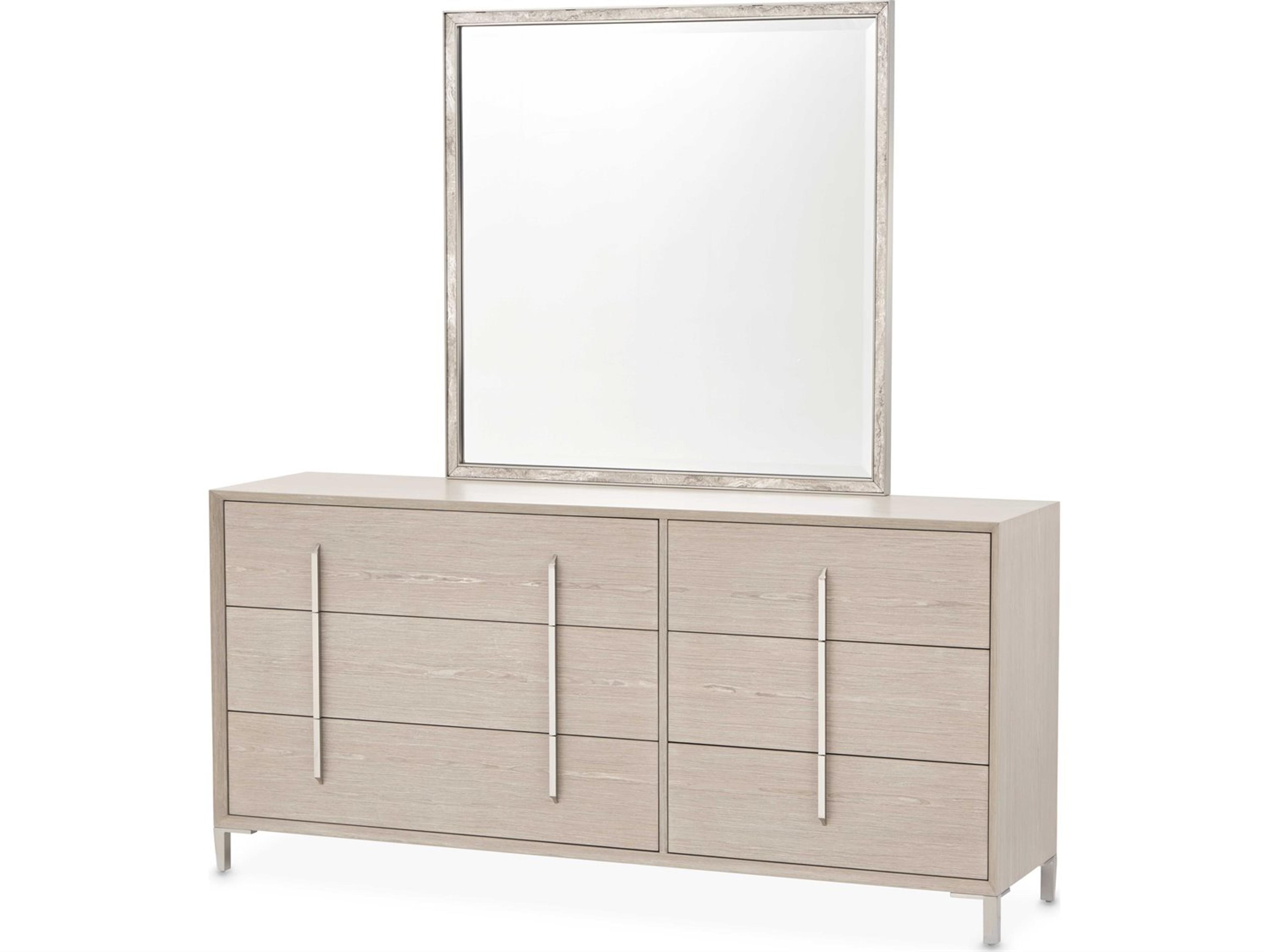 Lotus Bay 6-Drawers Beige Rubberwood Double Dresser