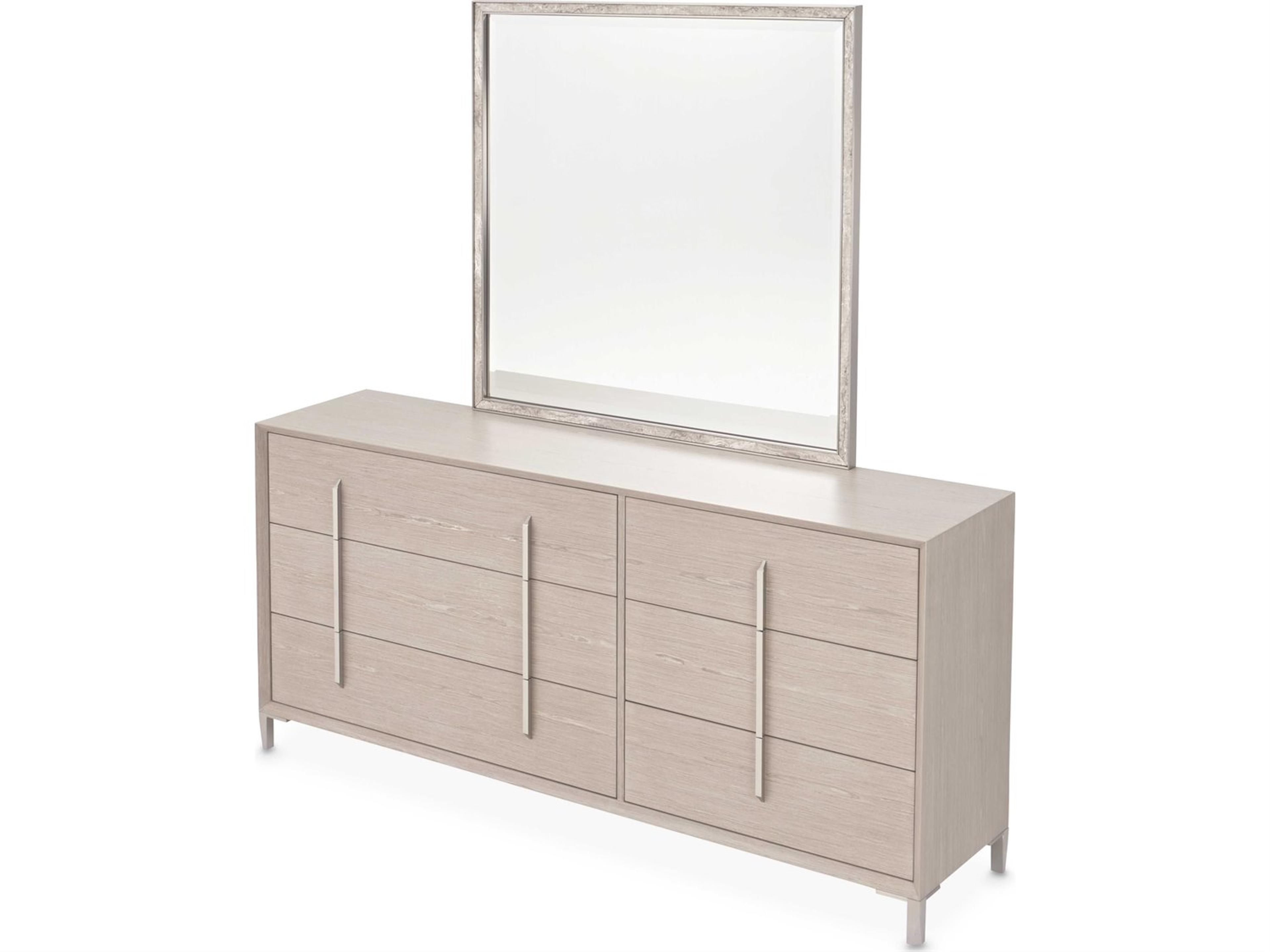 Luxecor Gilded 6-Drawers Beige Rubberwood Double Dresser