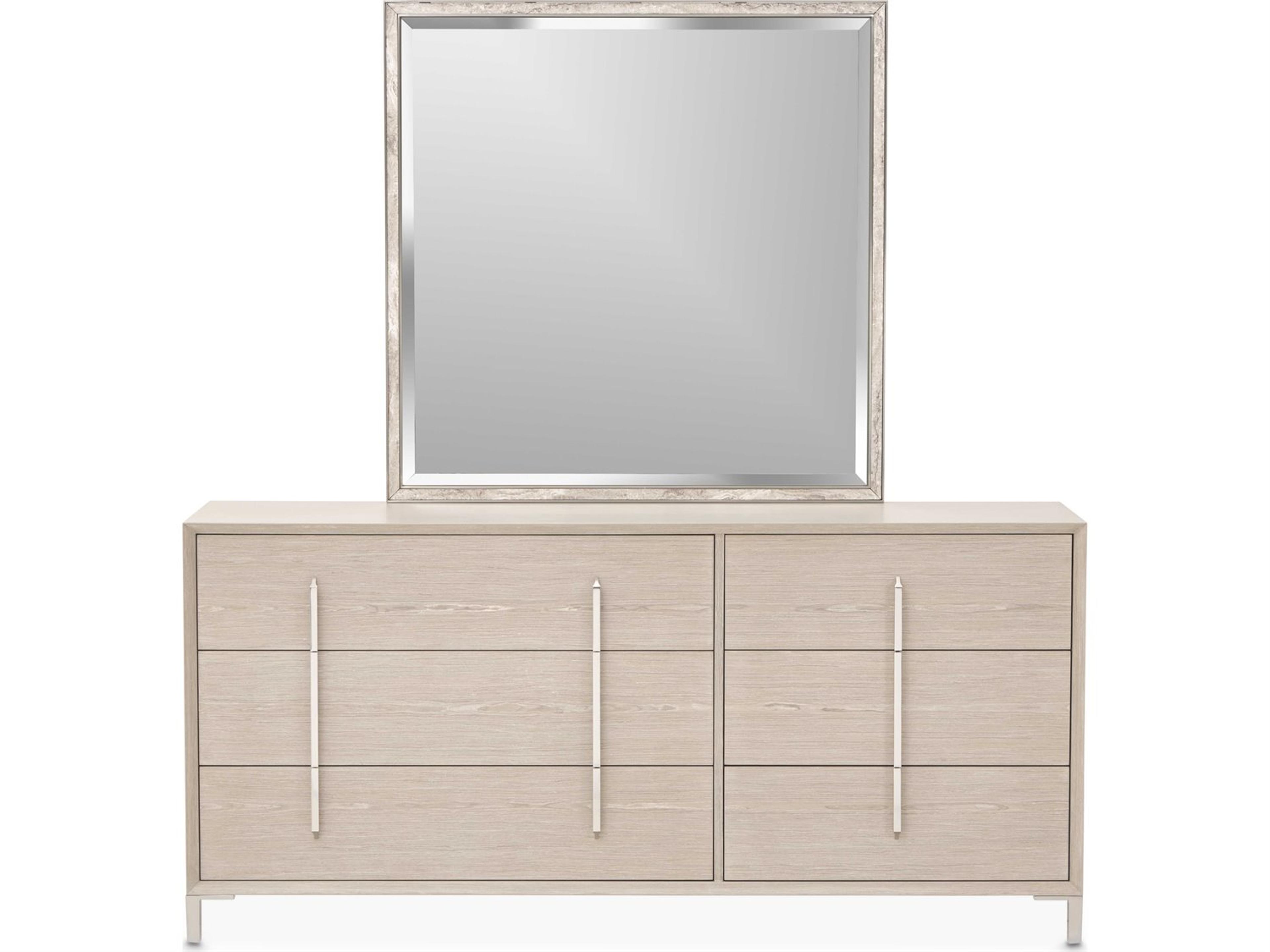 Luxecor Gilded 6-Drawers Beige Rubberwood Double Dresser