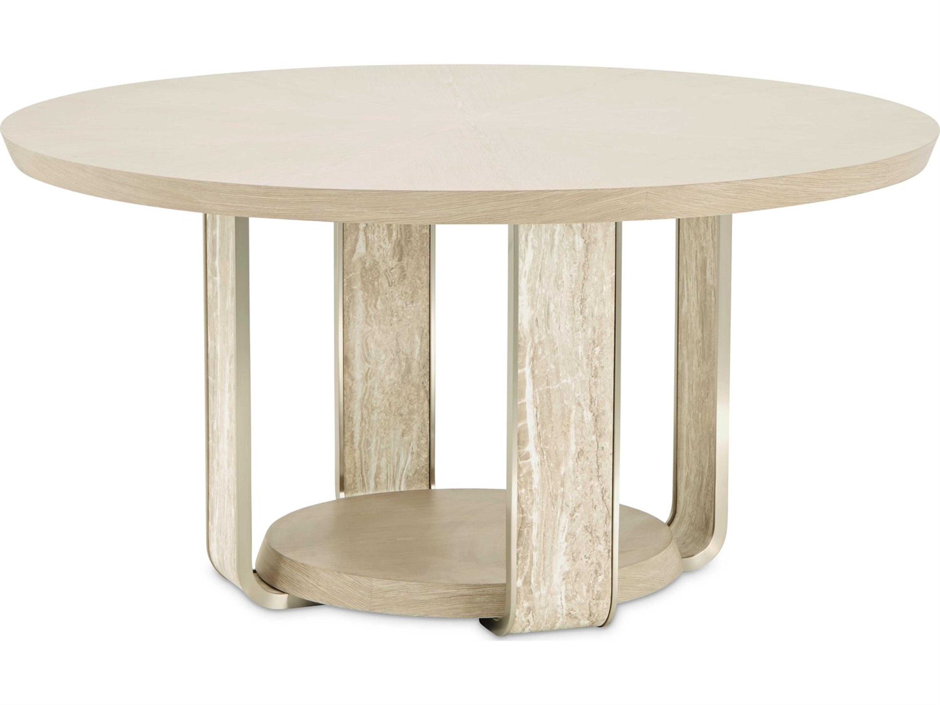 Lotus Bay Round Wood Sand Dining Table